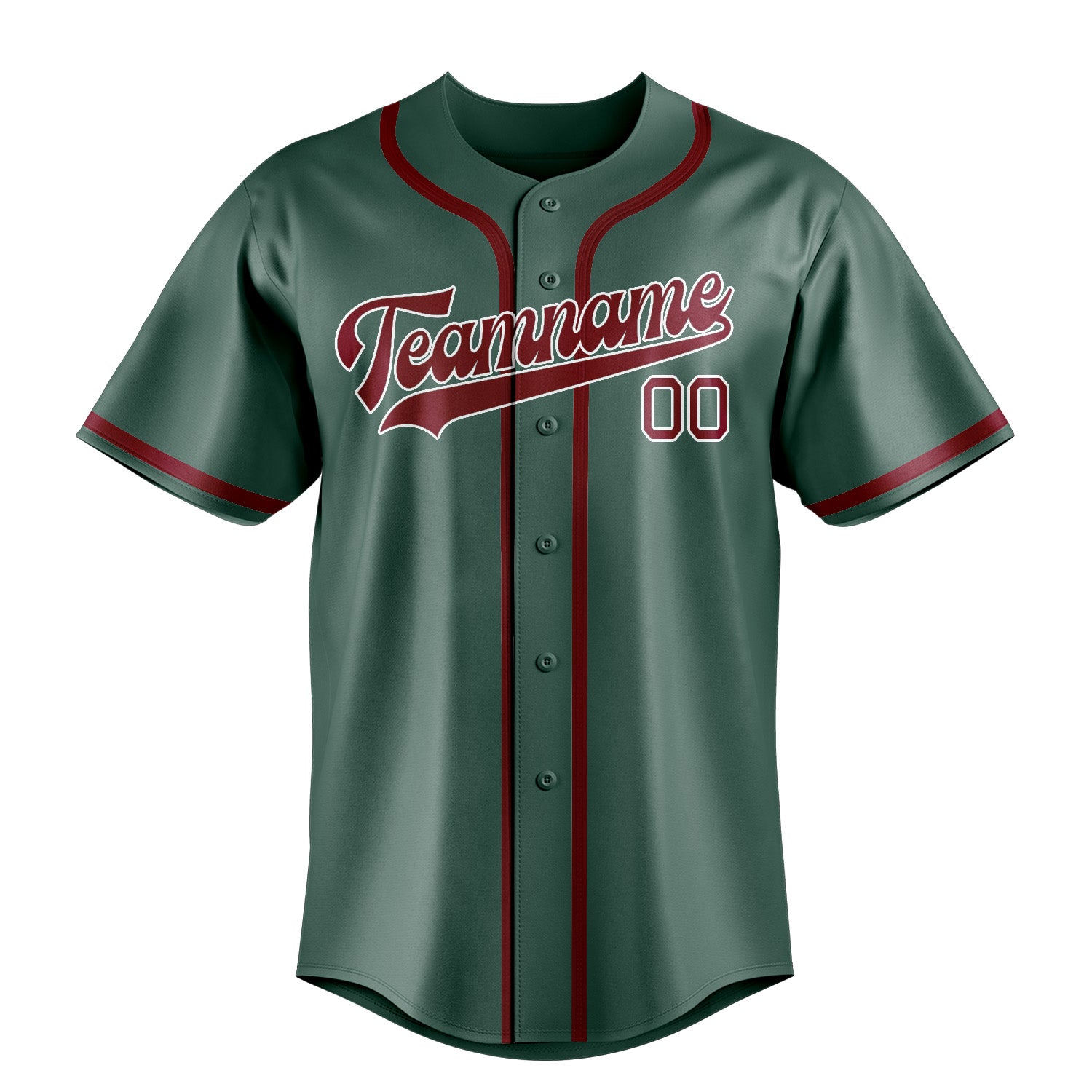 Benutzerdefiniertes Professionelles Blaugrün Karmesinrot Baseballtrikot
