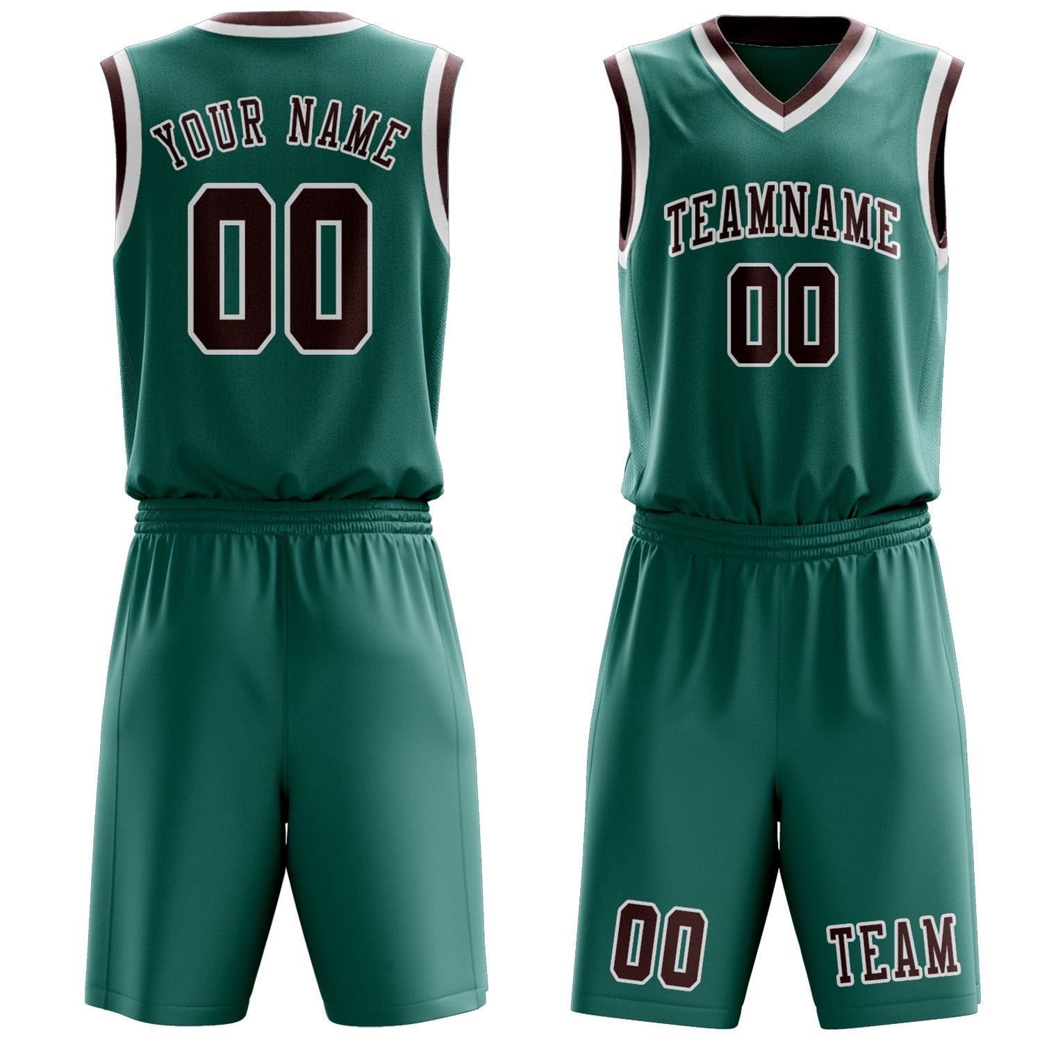 Benutzerdefiniertes Professionelles Blaugrün Karmesinrot Basketballtrikot-Set
