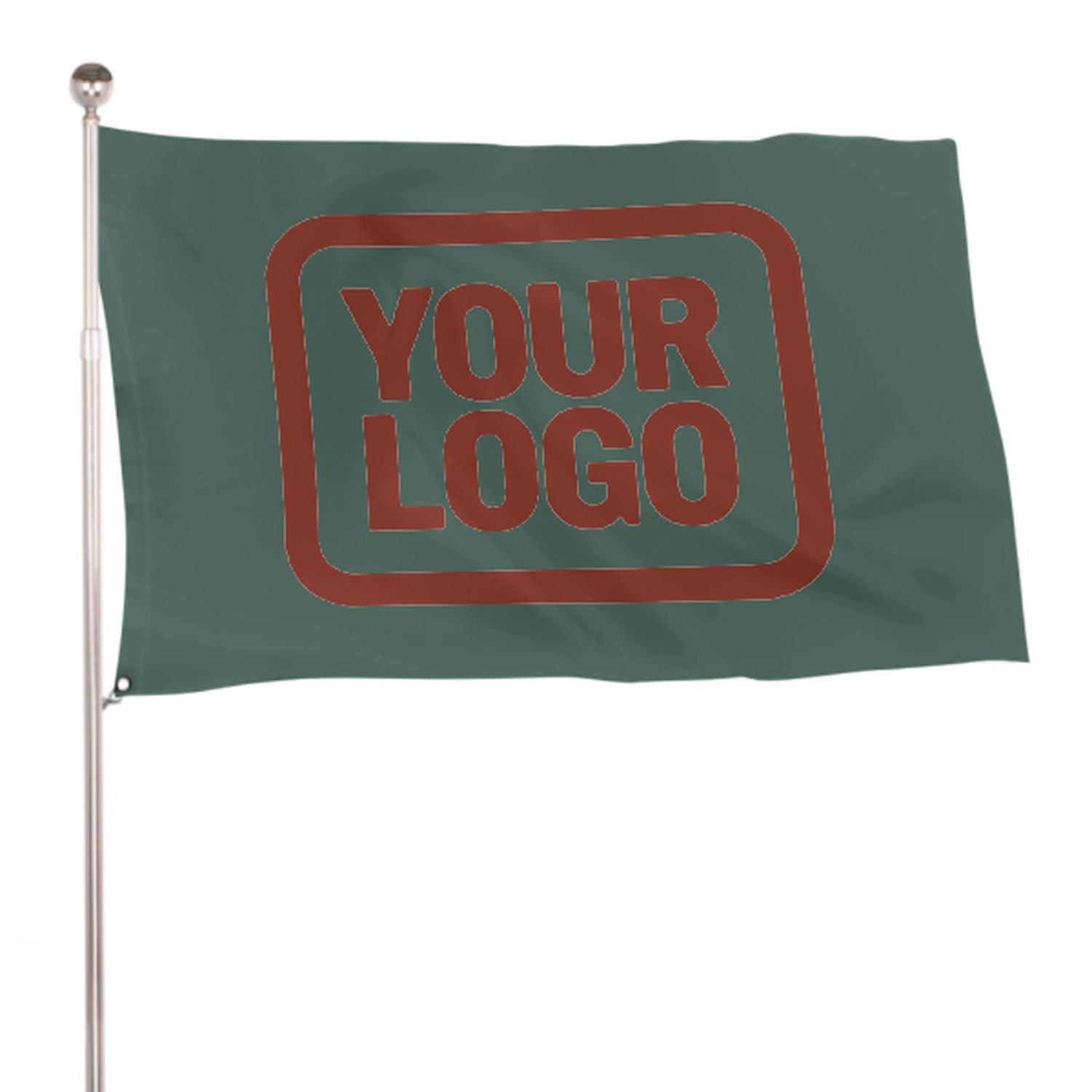 Maßgeschneidertes Blaugrün Korallenrot Flagge
