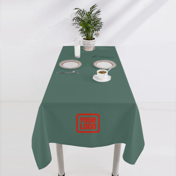 Tovaglia quadrata personalizzata color verde acqua e corallo rosso