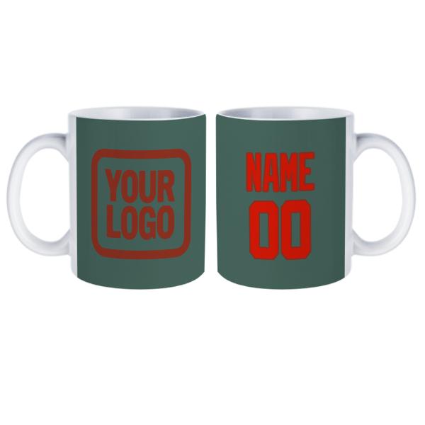 Tazza personalizzata verde acqua arancione rossa