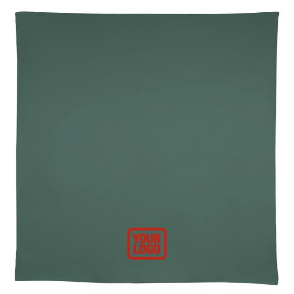 Tovaglia quadrata personalizzata color verde acqua e corallo rosso