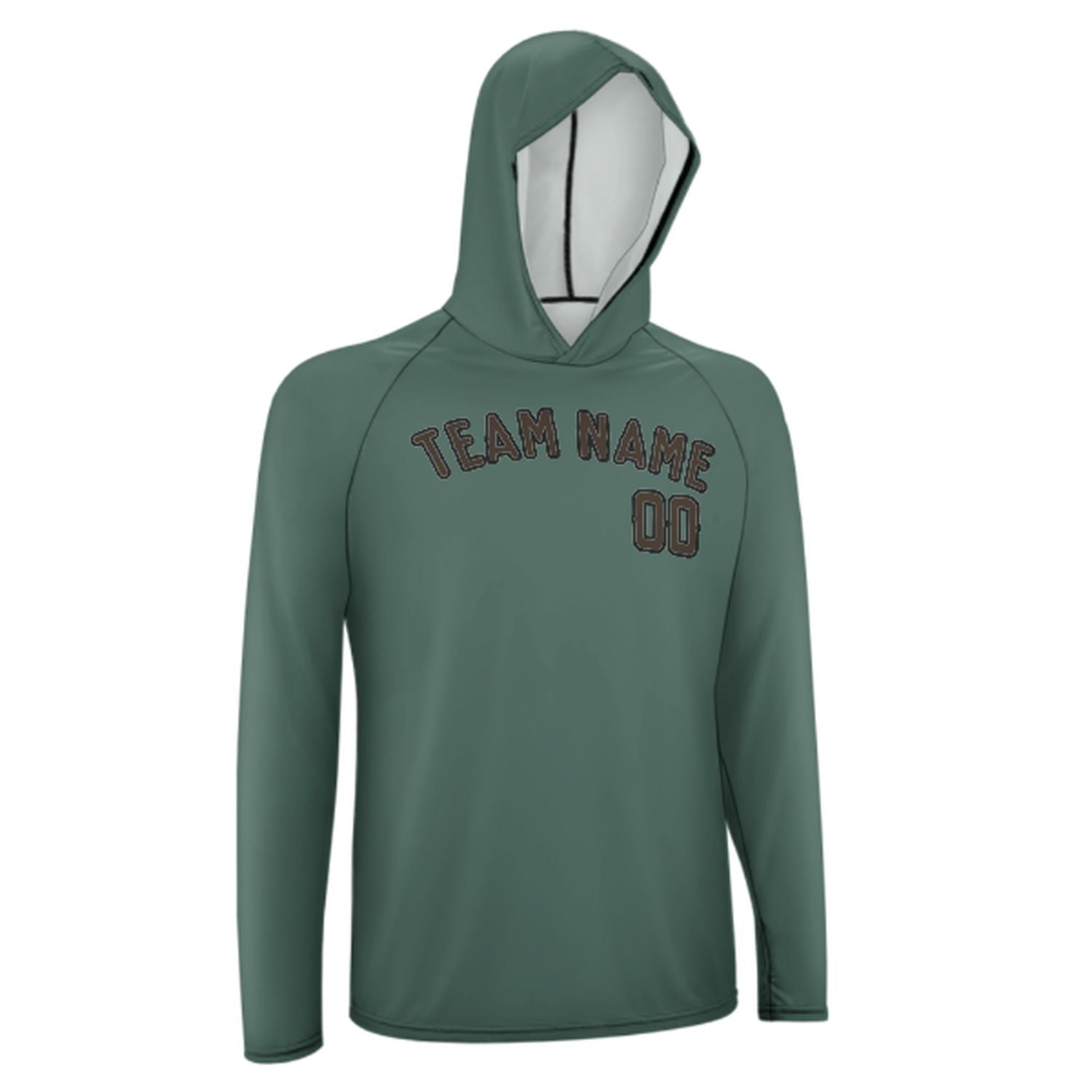 Na míru na míru modro-zelené hnědé UV-hoodie