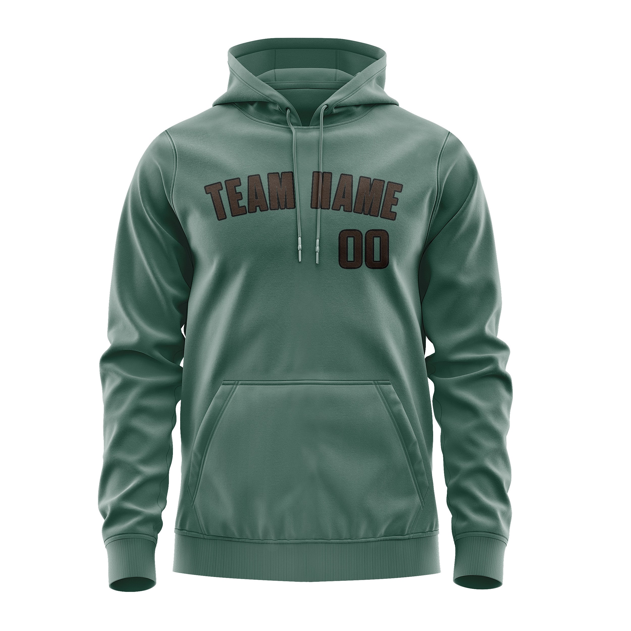 Maßgeschneidertes Blaugrün Braun Hoodie