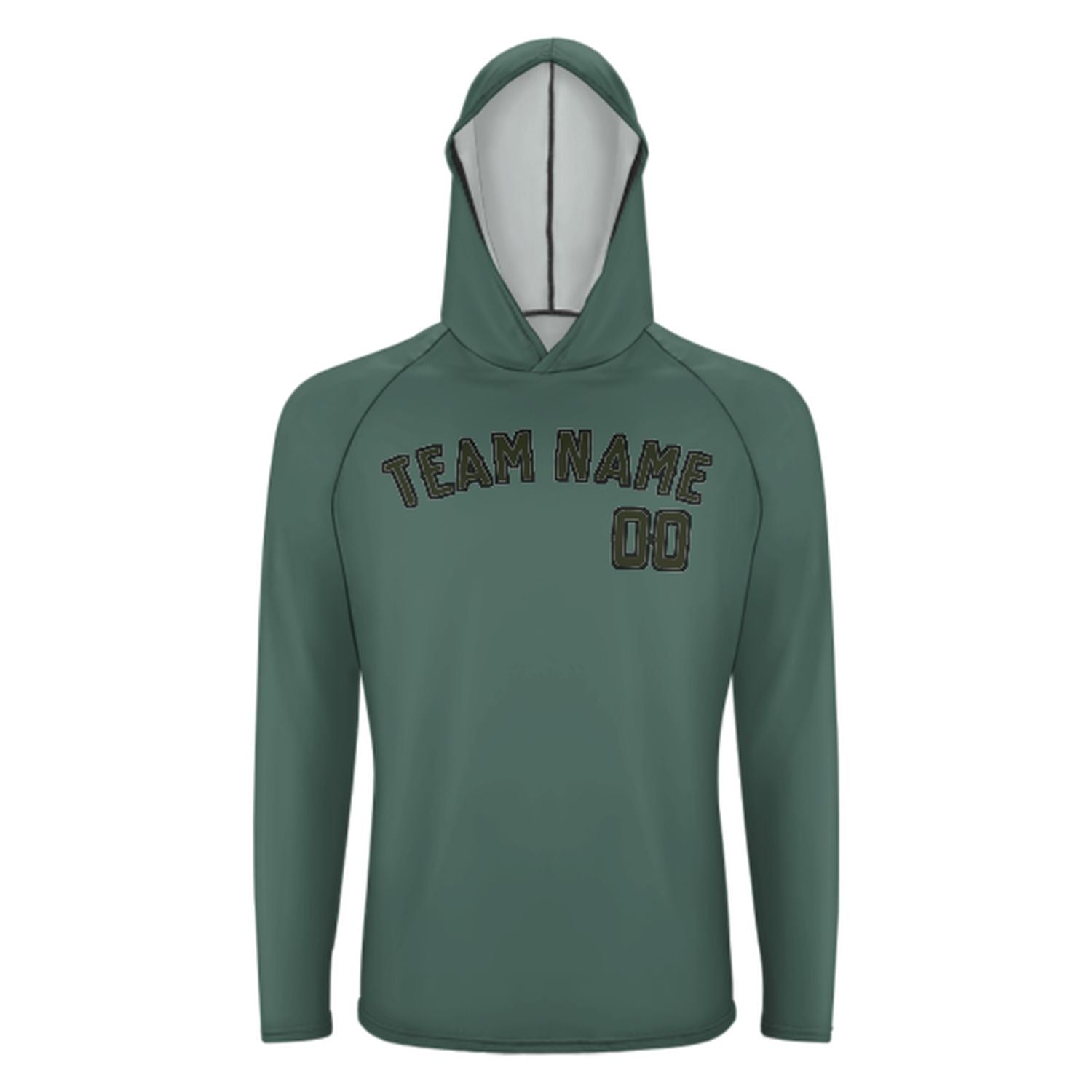 Na míru na míru modro-zelené tmavé olivové UV-hoodie