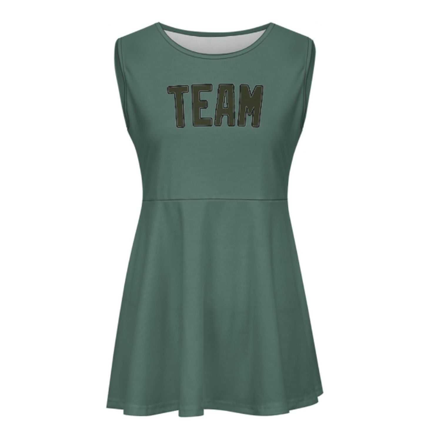 Abito da cheerleader personalizzato verde acqua scuro e verde oliva