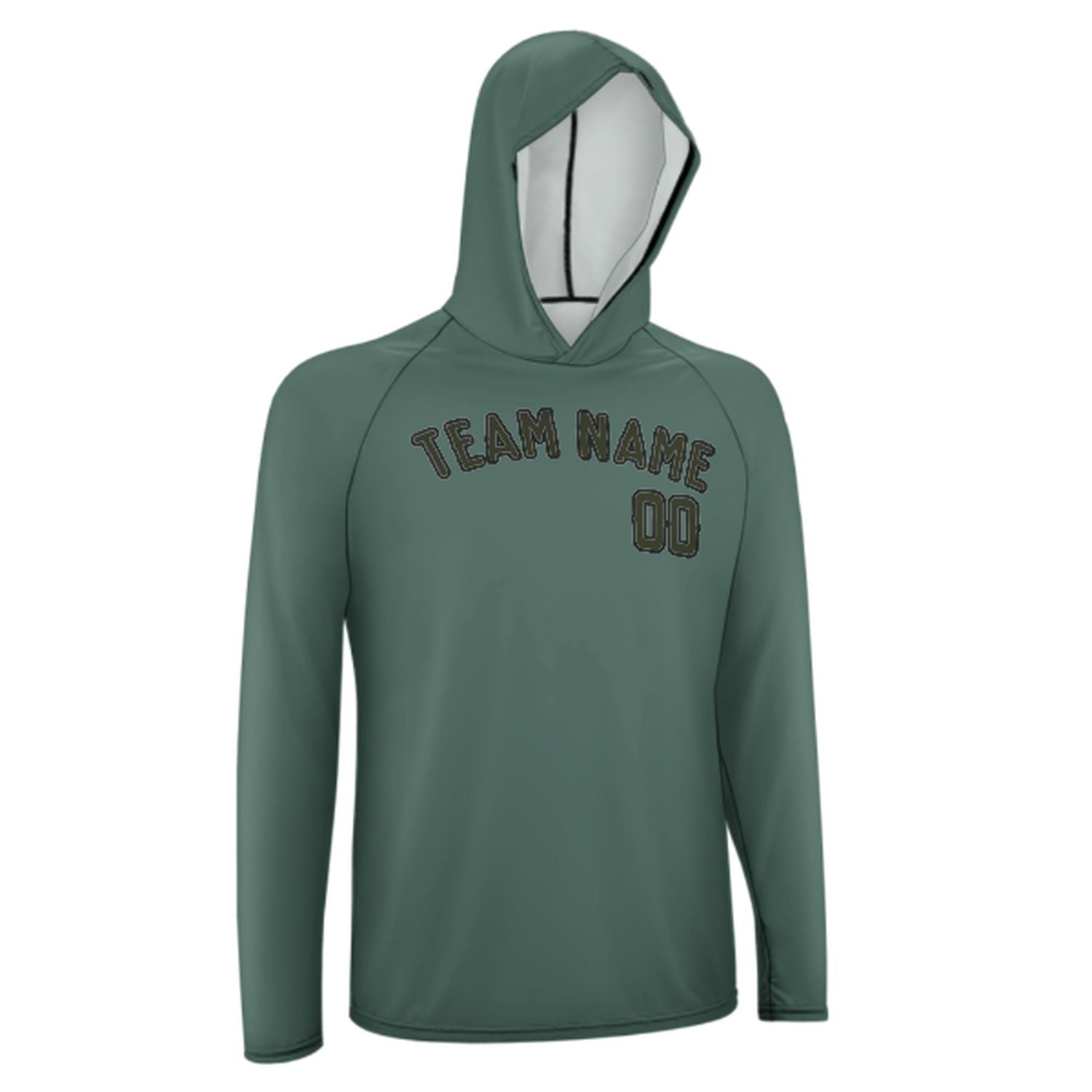 Na míru na míru modro-zelené tmavé olivové UV-hoodie