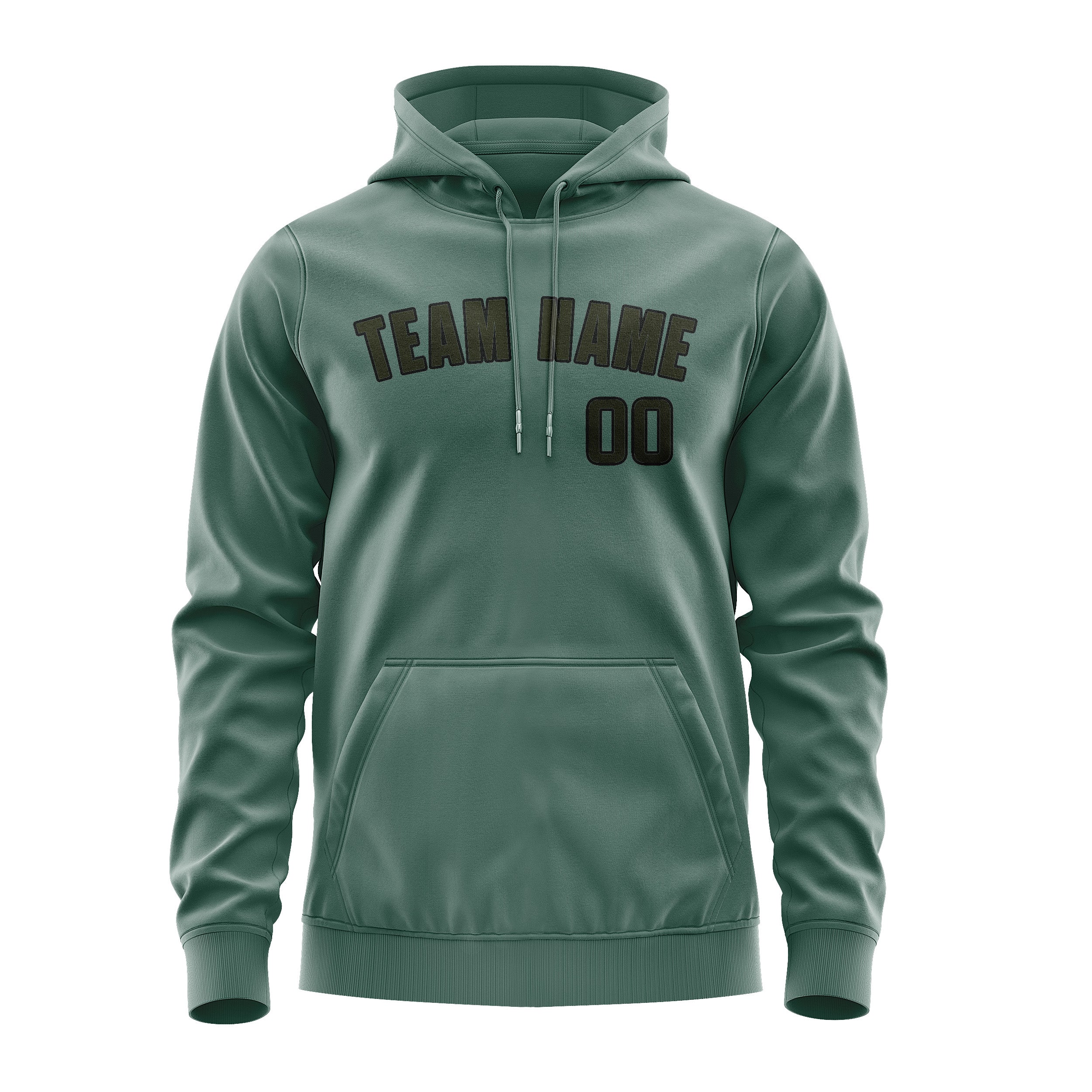Maßgeschneidertes Blaugrün Dunkles Oliv Hoodie