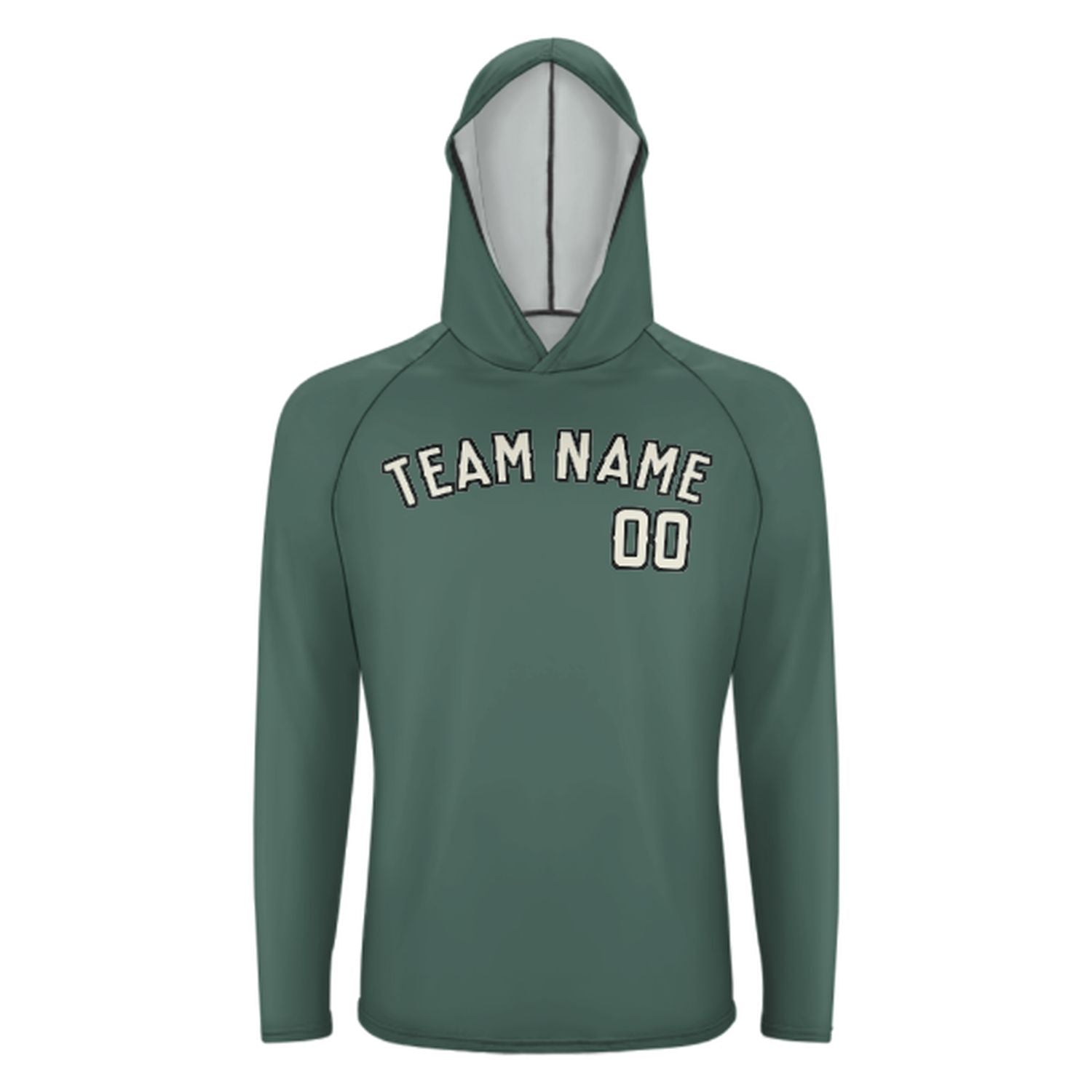 Na míru na míru modro-zelené béžové UV-hoodie