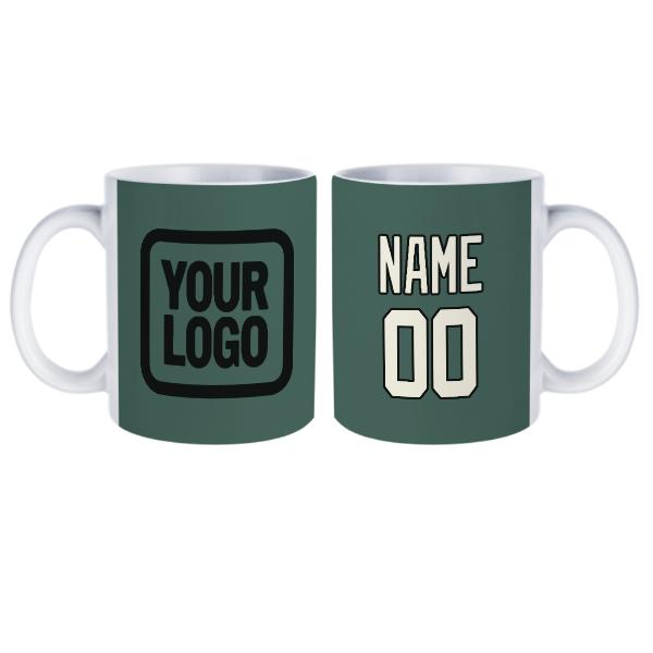 Tazza personalizzata color verde acqua e beige