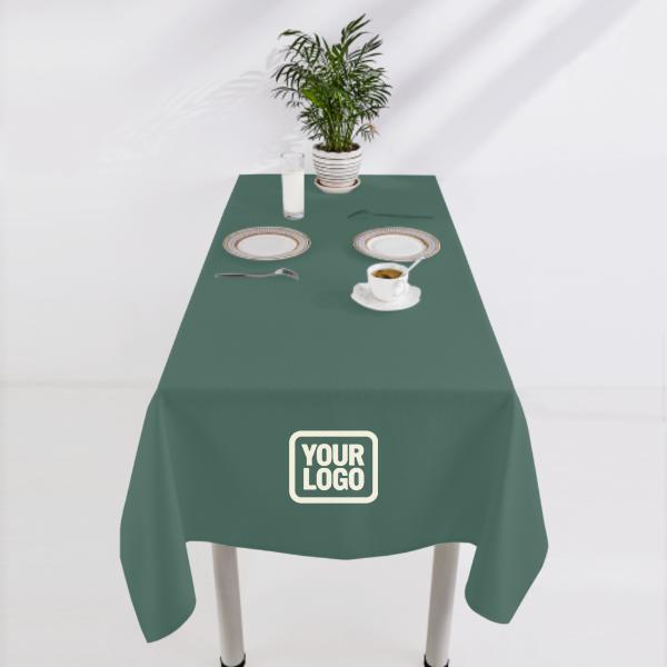 Tovaglia quadrata nera e verde acqua personalizzata