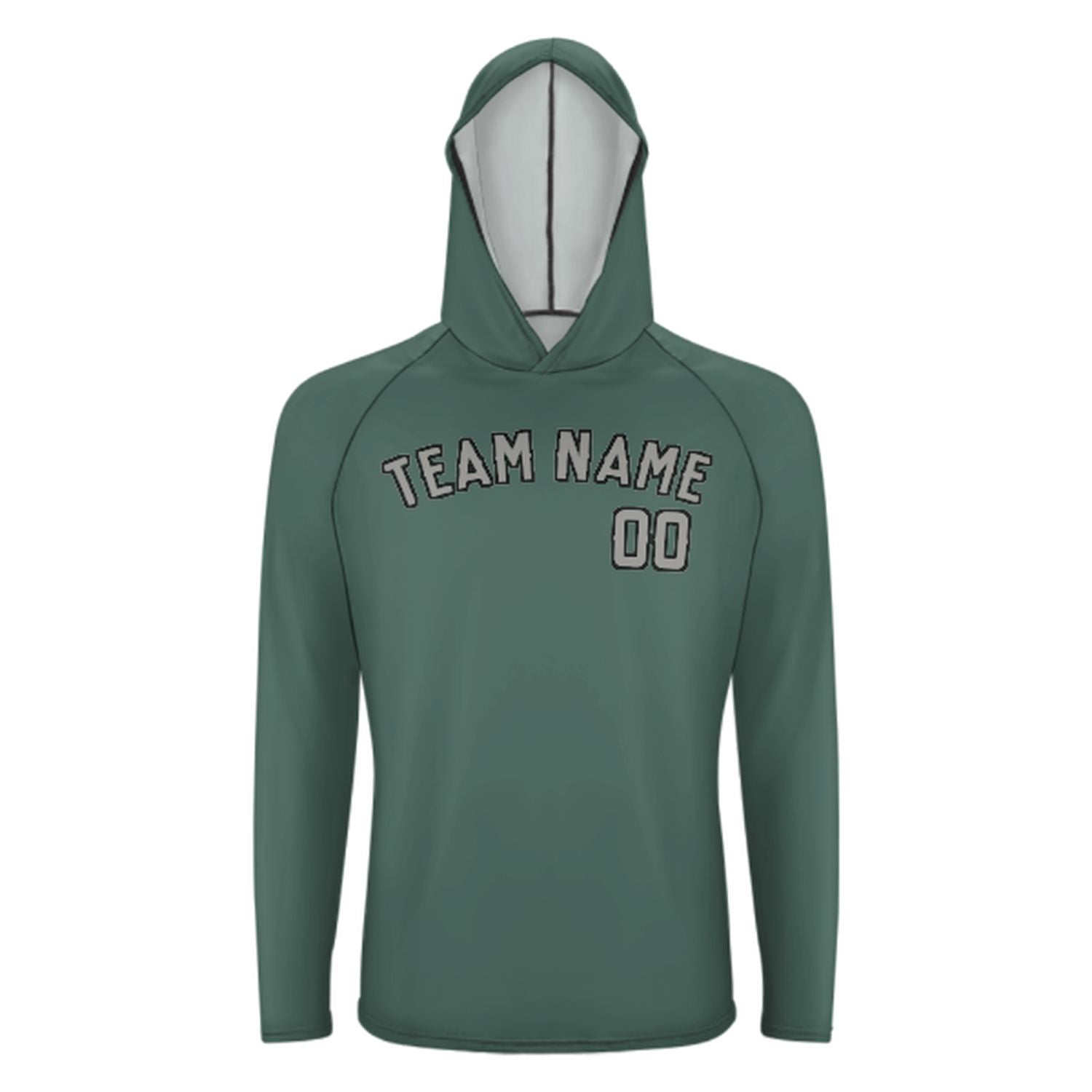 Na míru na míru modro-zelené šedé UV-hoodie