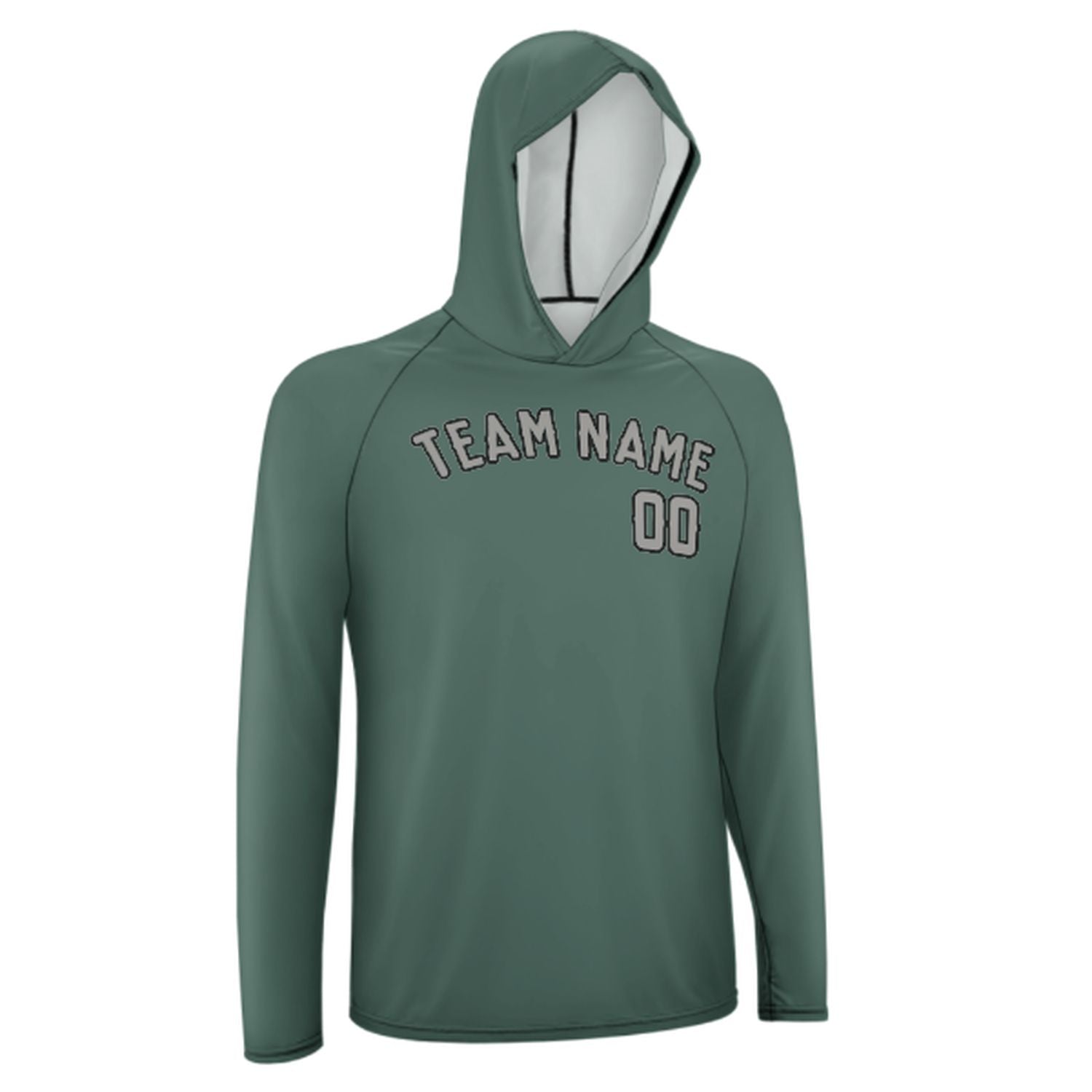 Na míru na míru modro-zelené šedé UV-hoodie