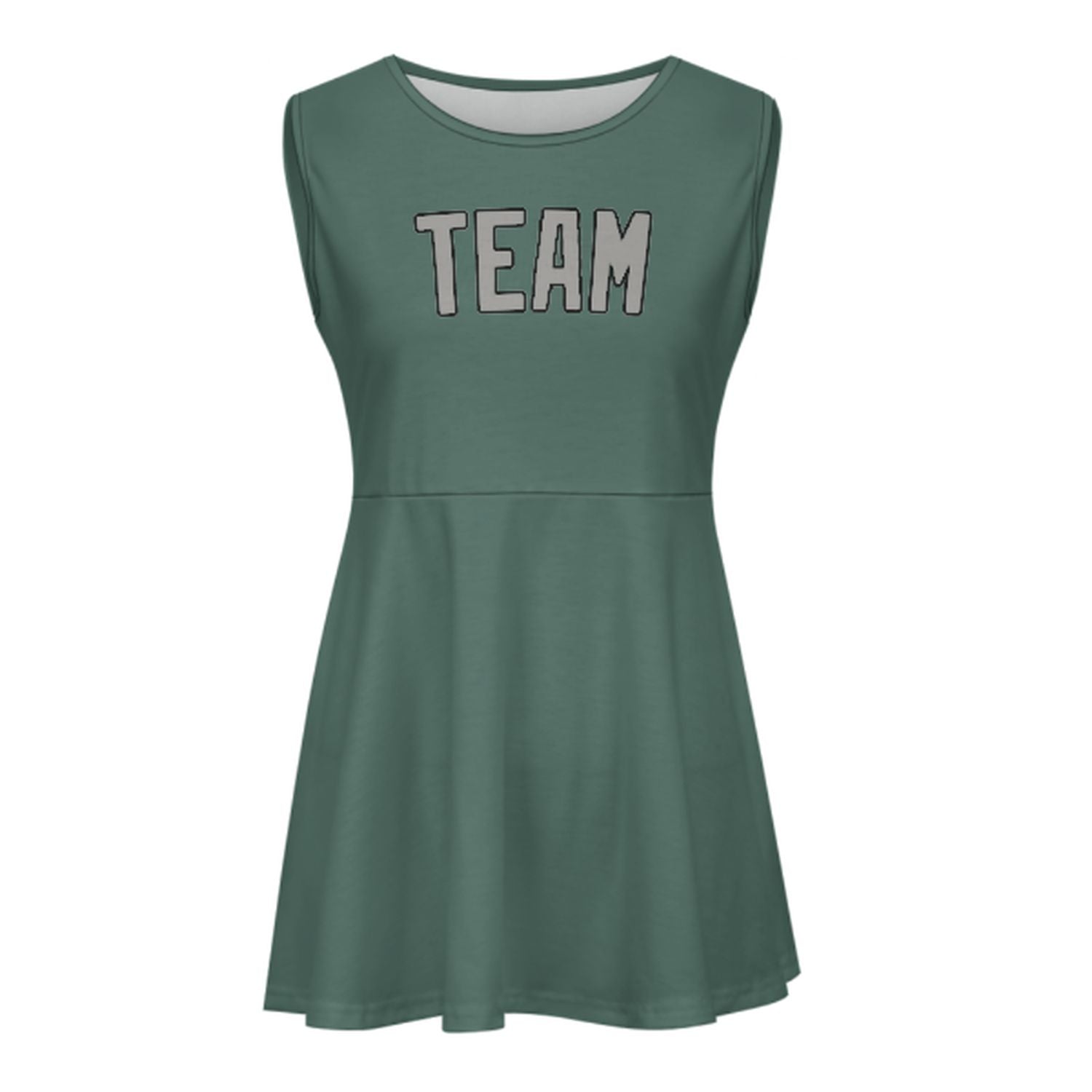 Abito da cheerleader grigio-verde acqua personalizzato