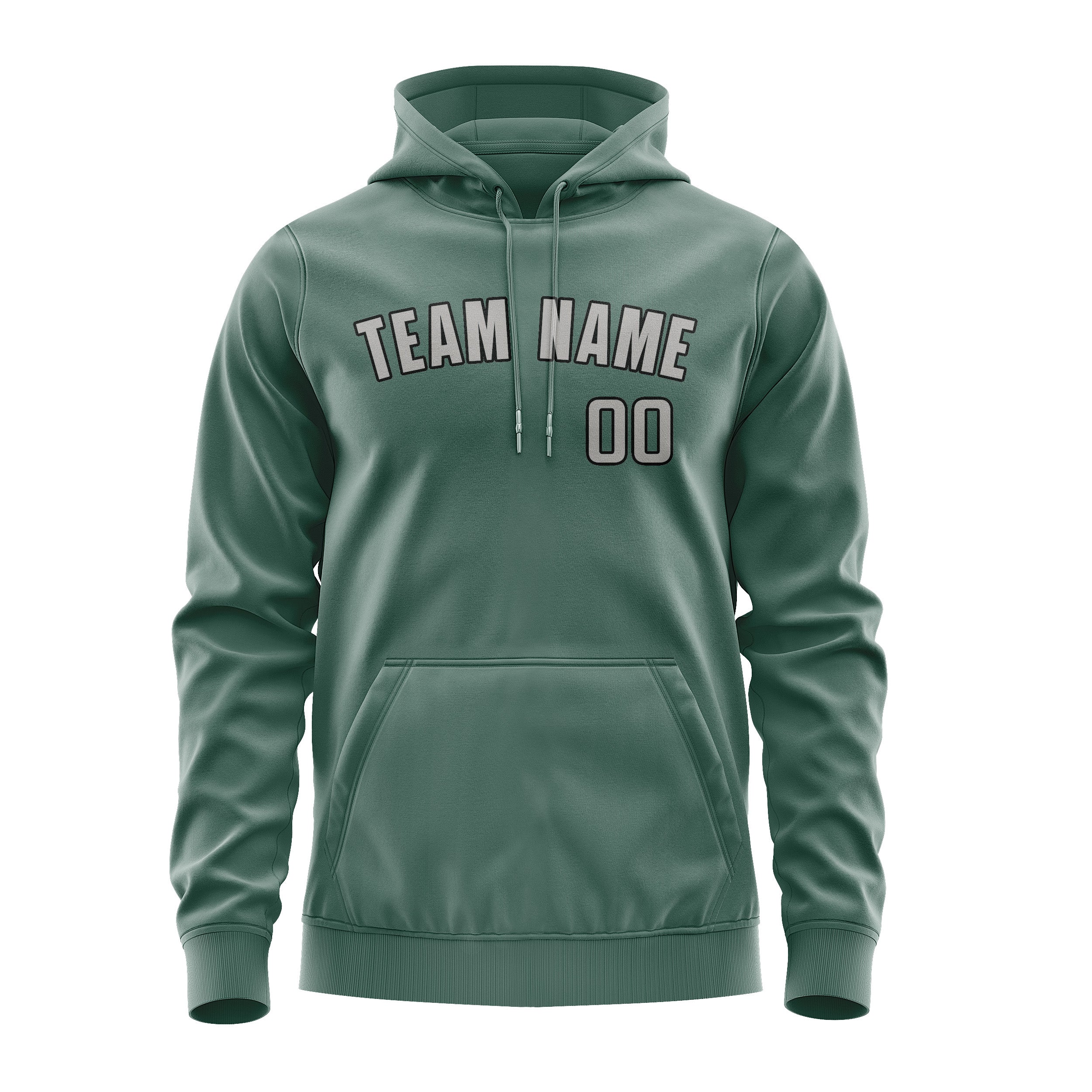 Maßgeschneidertes Blaugrün Grau Hoodie