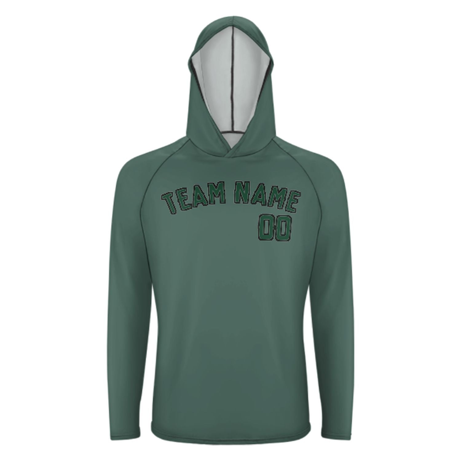 Na míru na míru modro-zelená zelená UV-hoodie