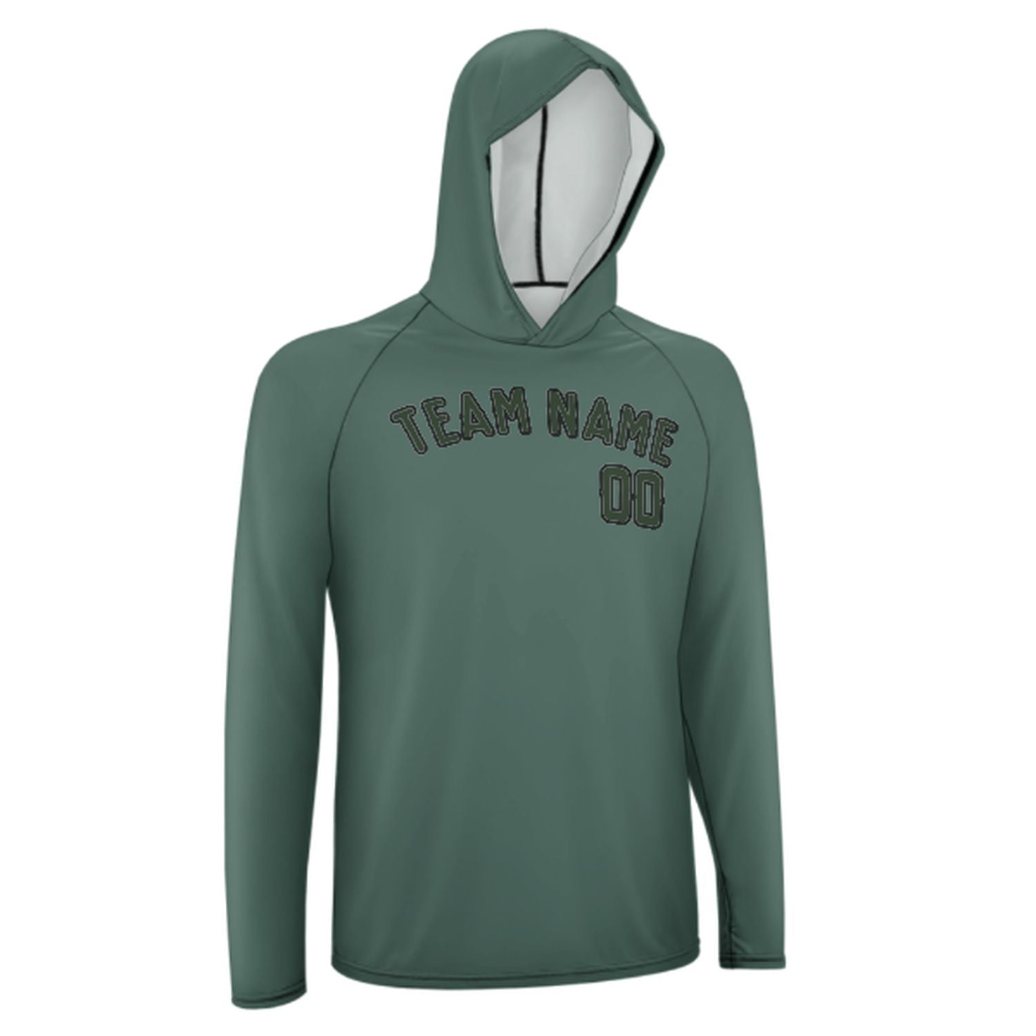 Na míru na míru modro-zelené zelené UV-hoodie