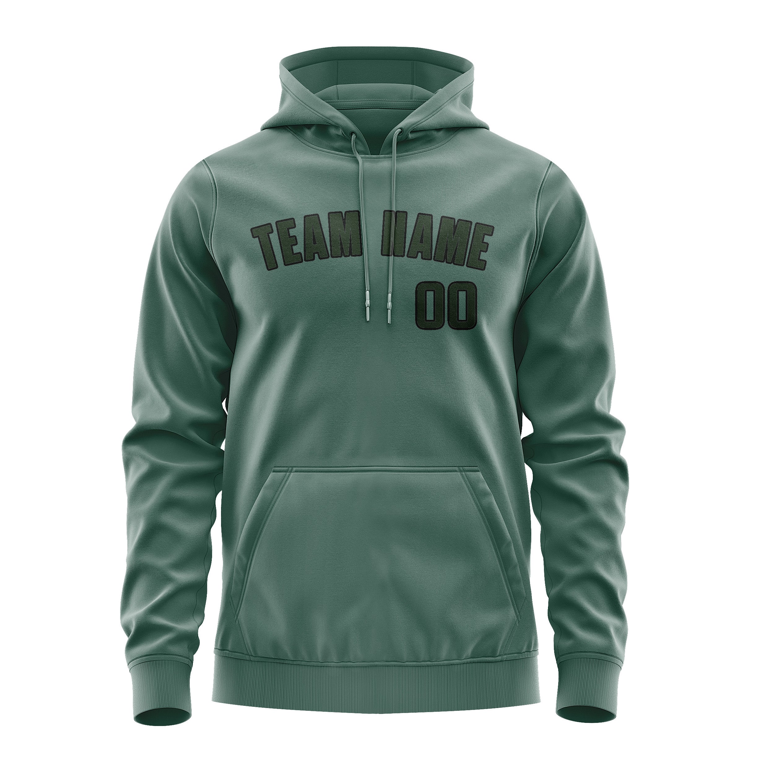 Maßgeschneidertes Blaugrün Tannengrün Hoodie