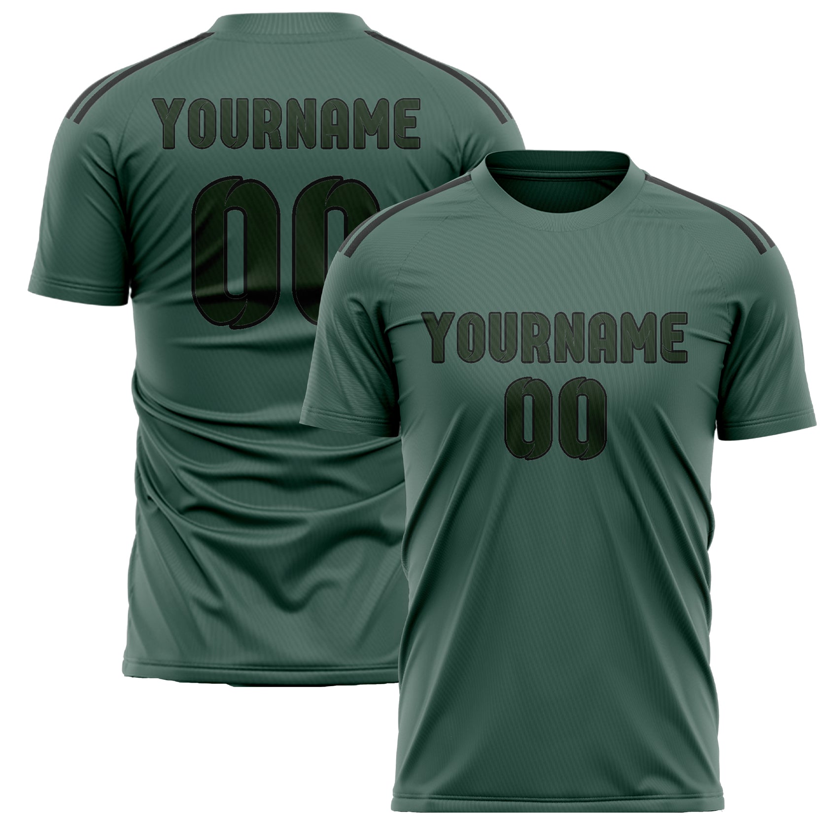 Maillot de football professionnel personnalisé bleu sarcelle et vert pin