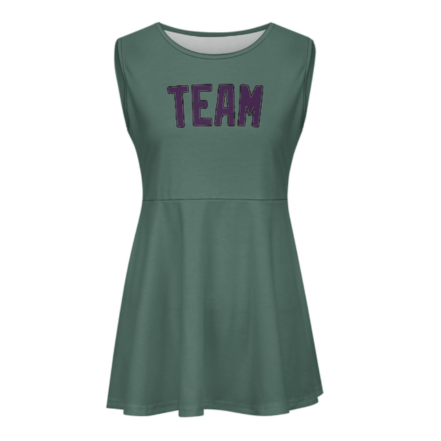 Abito da cheerleader viola e verde acqua personalizzato