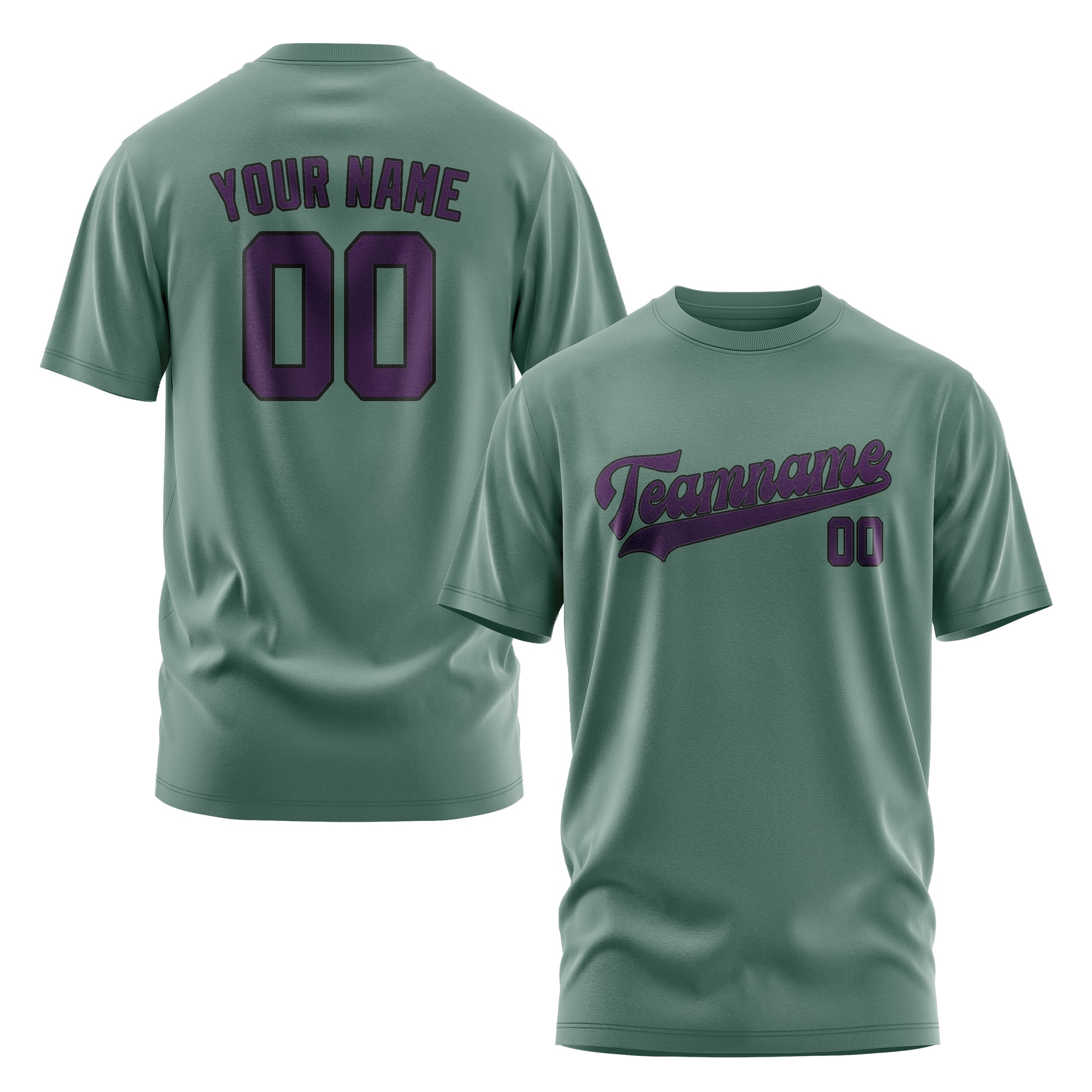 Maßgeschneidertes Blaugrün Lila T-Shirt