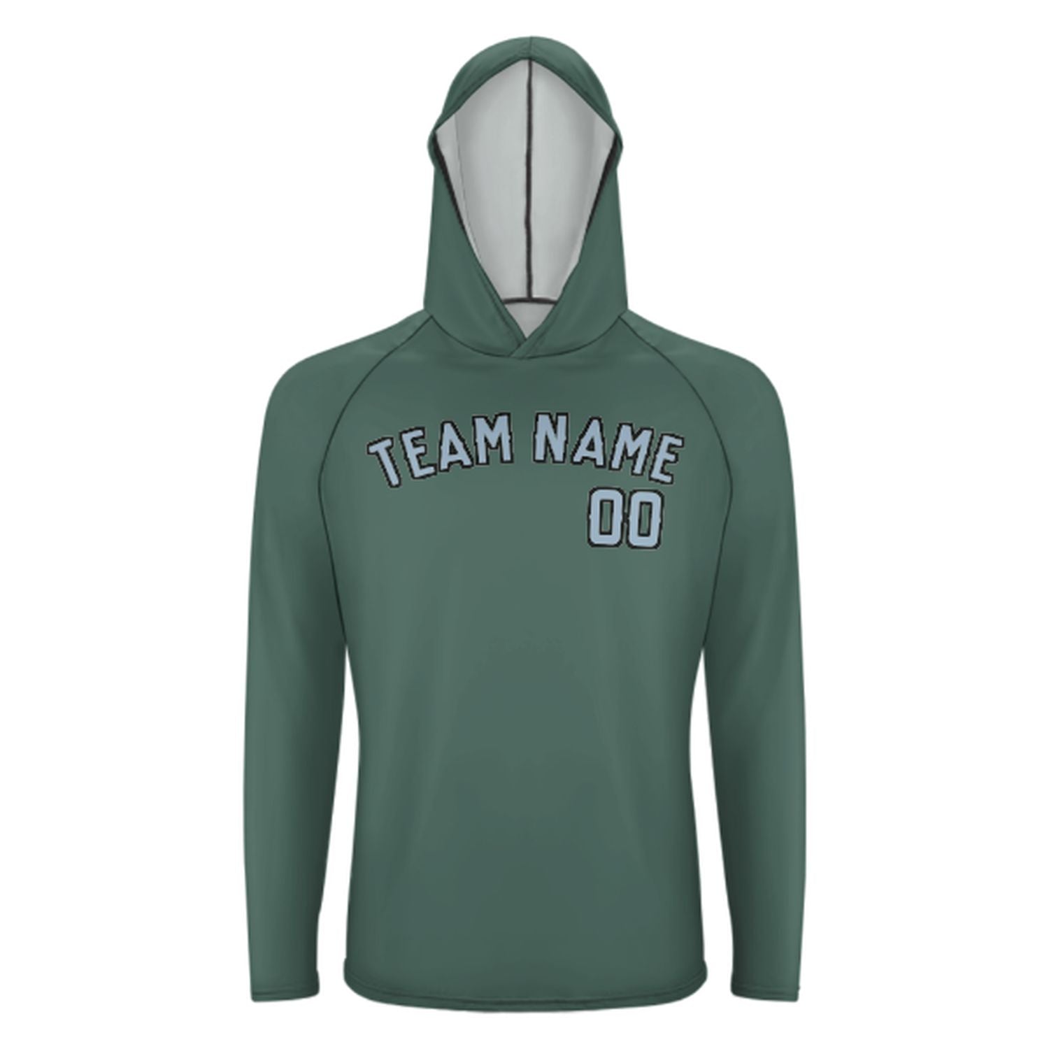 Na míru na míru modro-zelené světle modré UV-hoodie