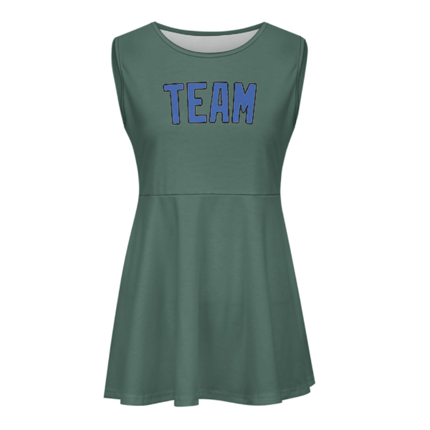 Abito da cheerleader personalizzato blu cielo e verde acqua