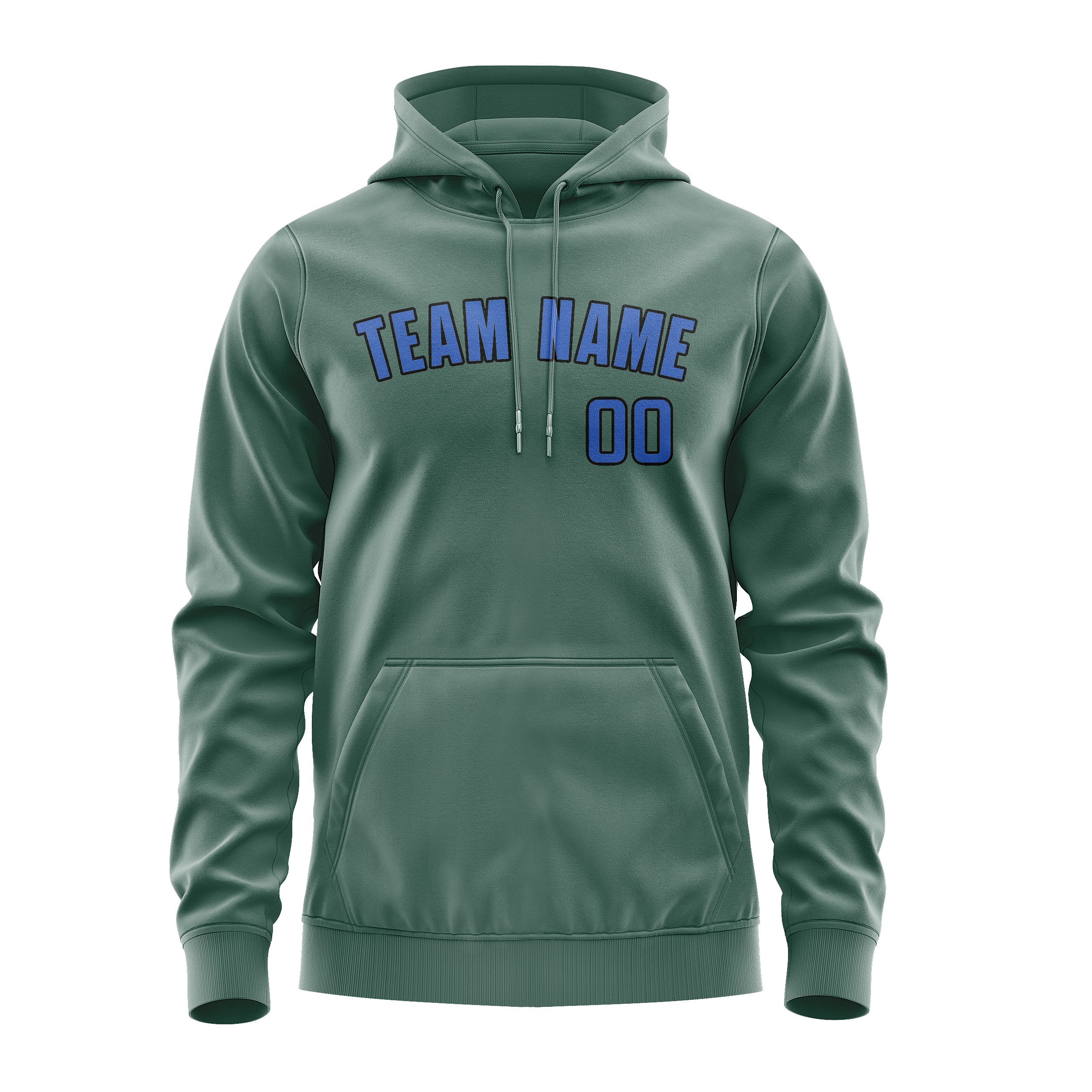Maßgeschneidertes Blaugrün Himmelblau Hoodie