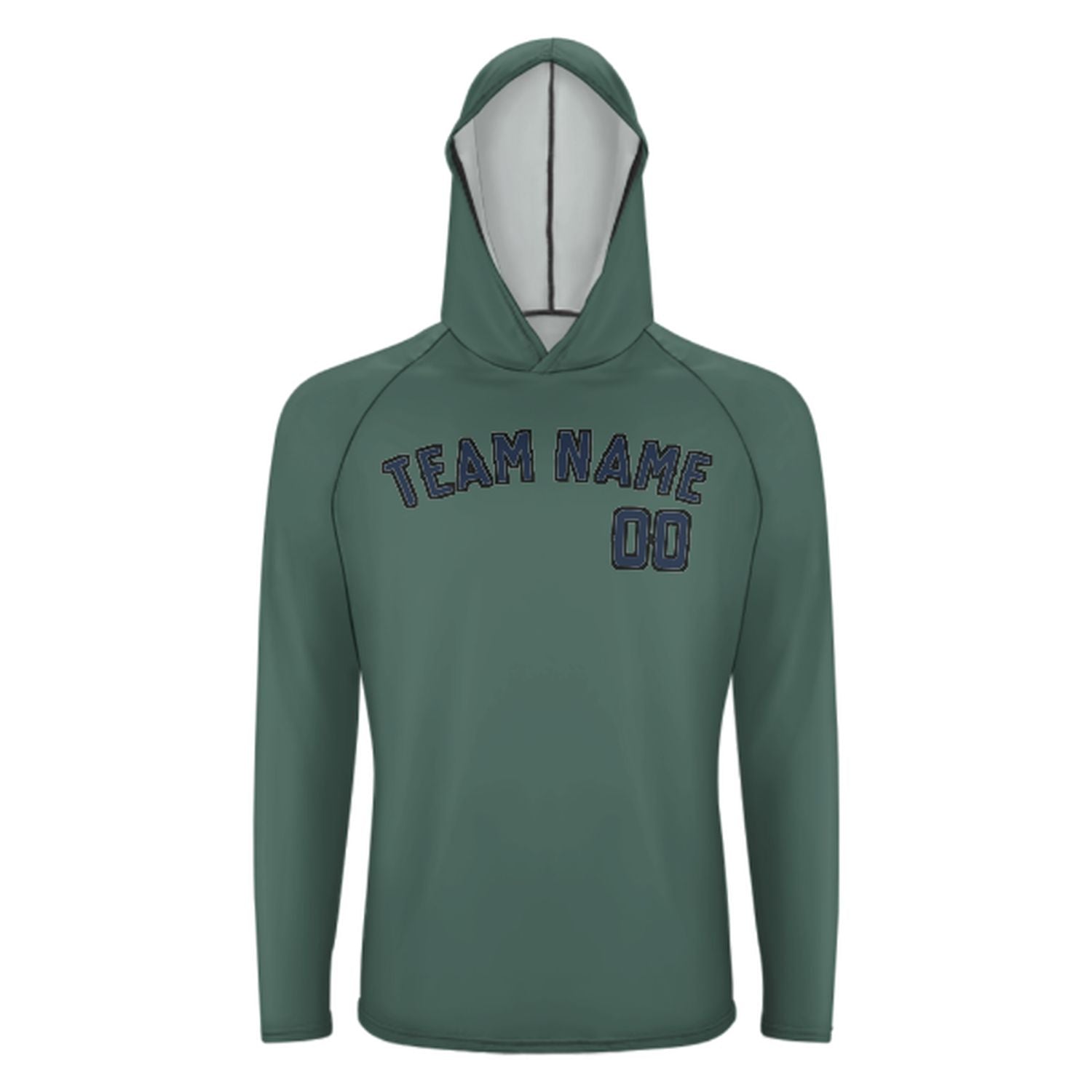 Na míru na míru modro-zelené marineblau uv-hoodie