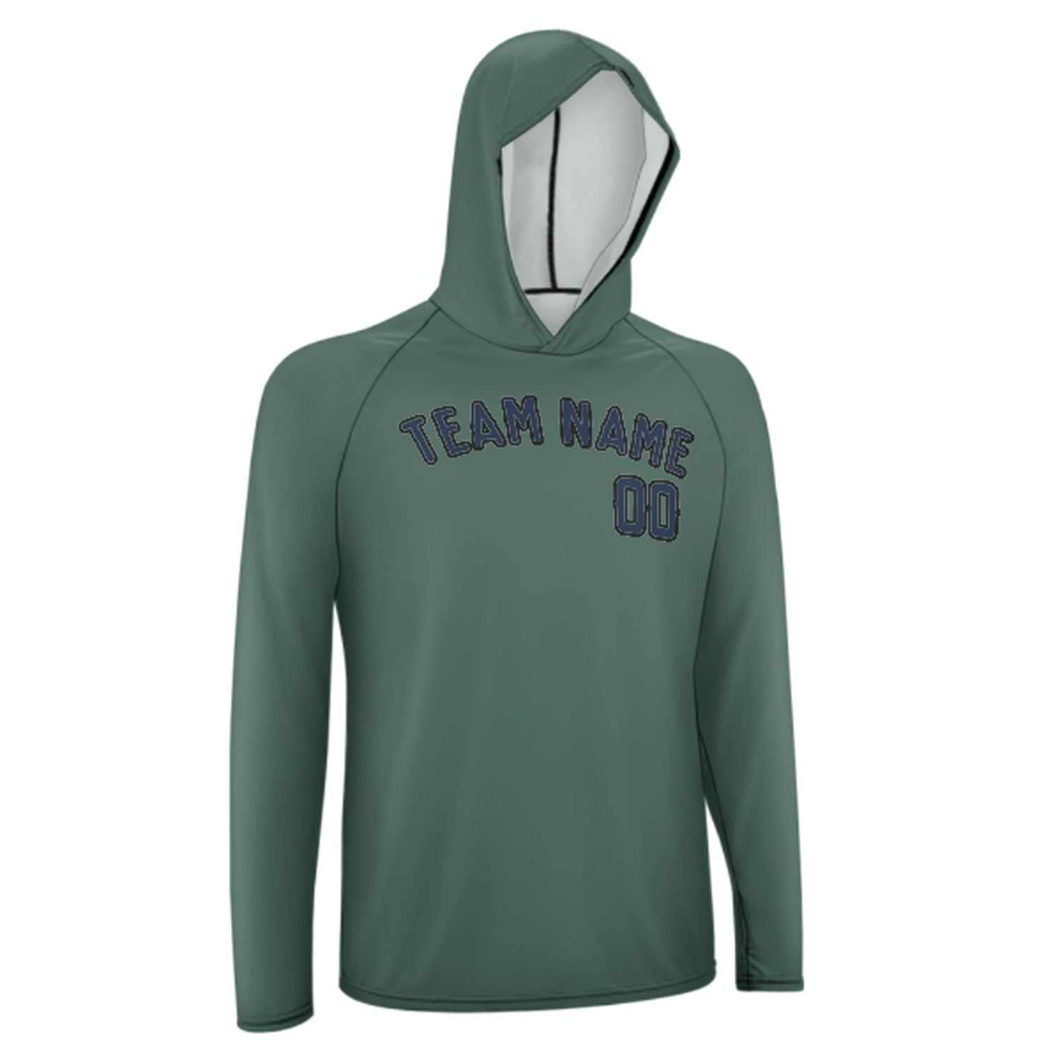 Na míru na míru modro-zelené marineblau uv-hoodie
