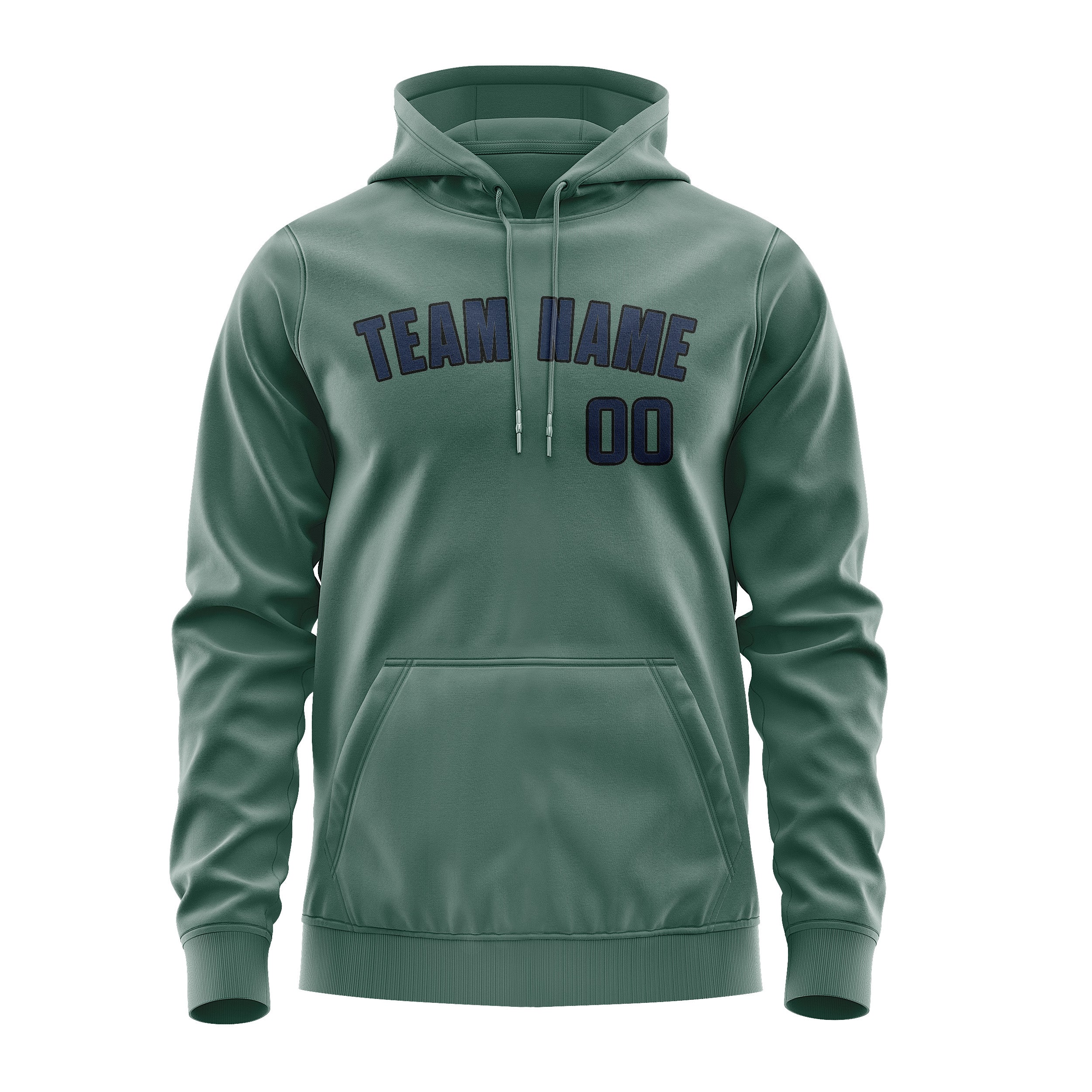 Maßgeschneidertes Blaugrün Marineblau Hoodie