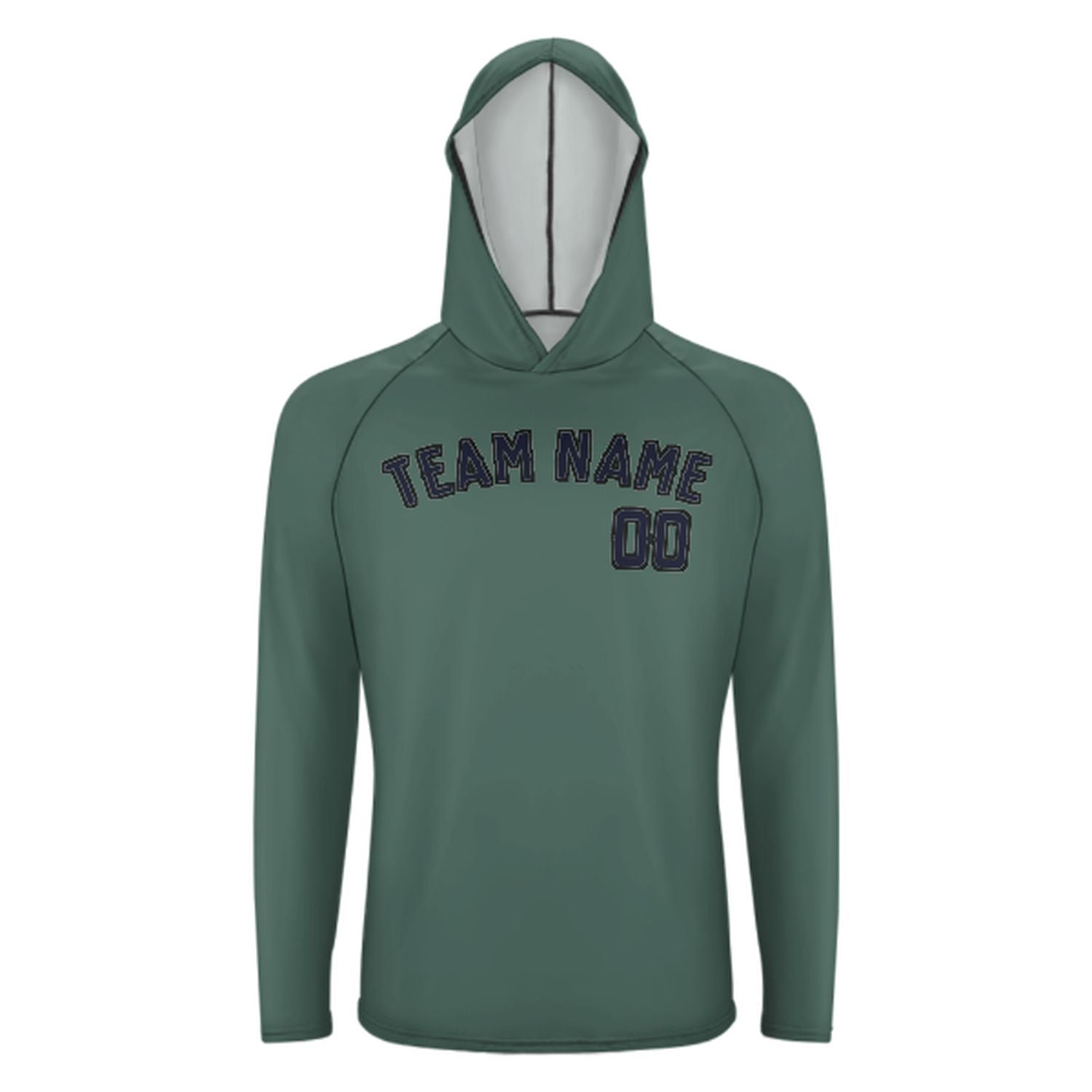 Na míru na míru modro-zelené ocelové modré UV-hoodie