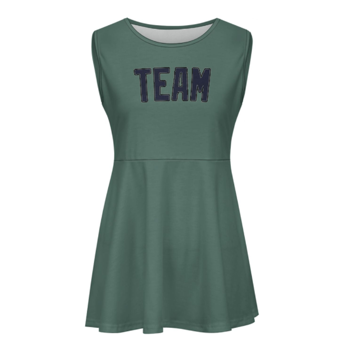 Abito da cheerleader personalizzato blu acciaio e verde acqua