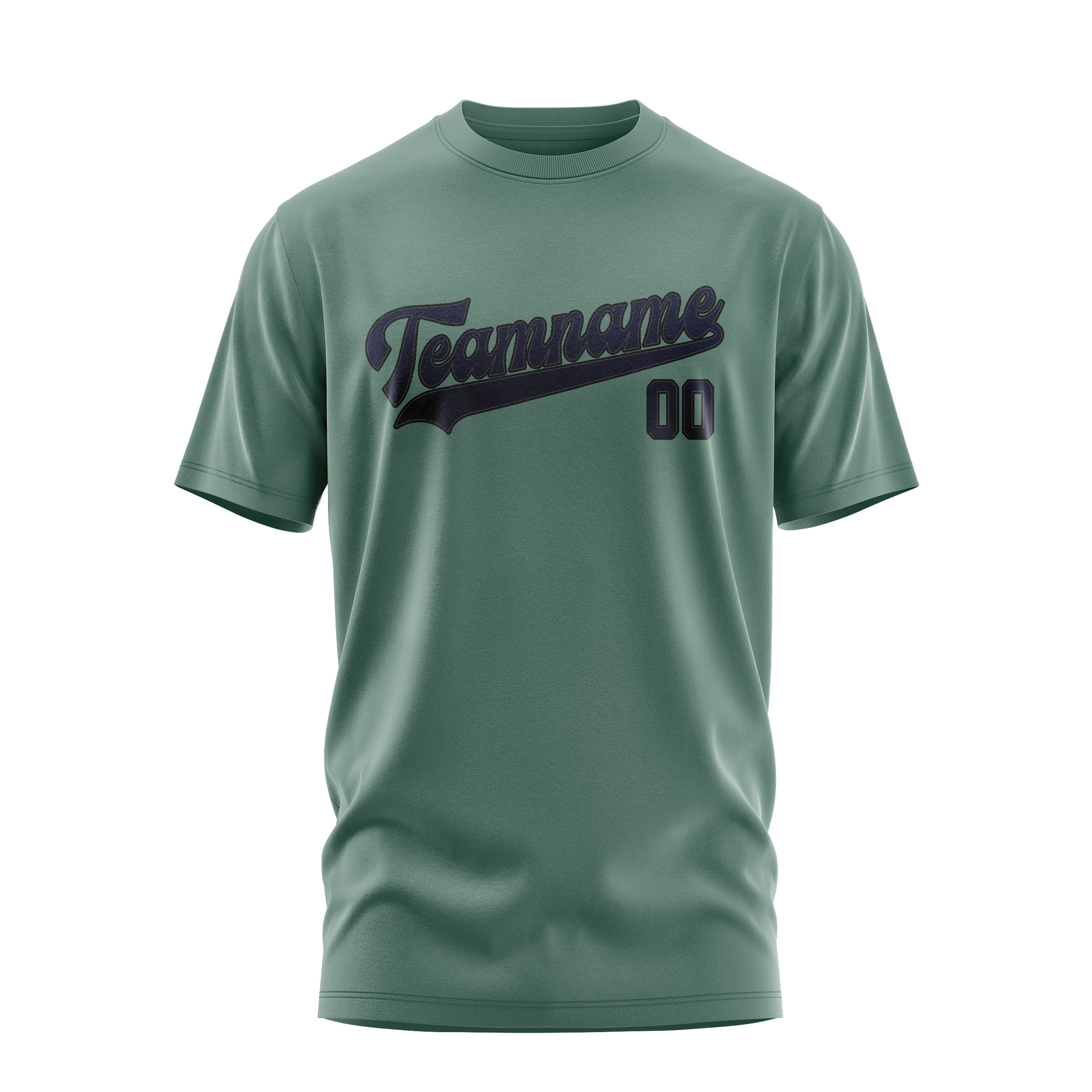 Maßgeschneidertes Blaugrün Stahlblau T-Shirt