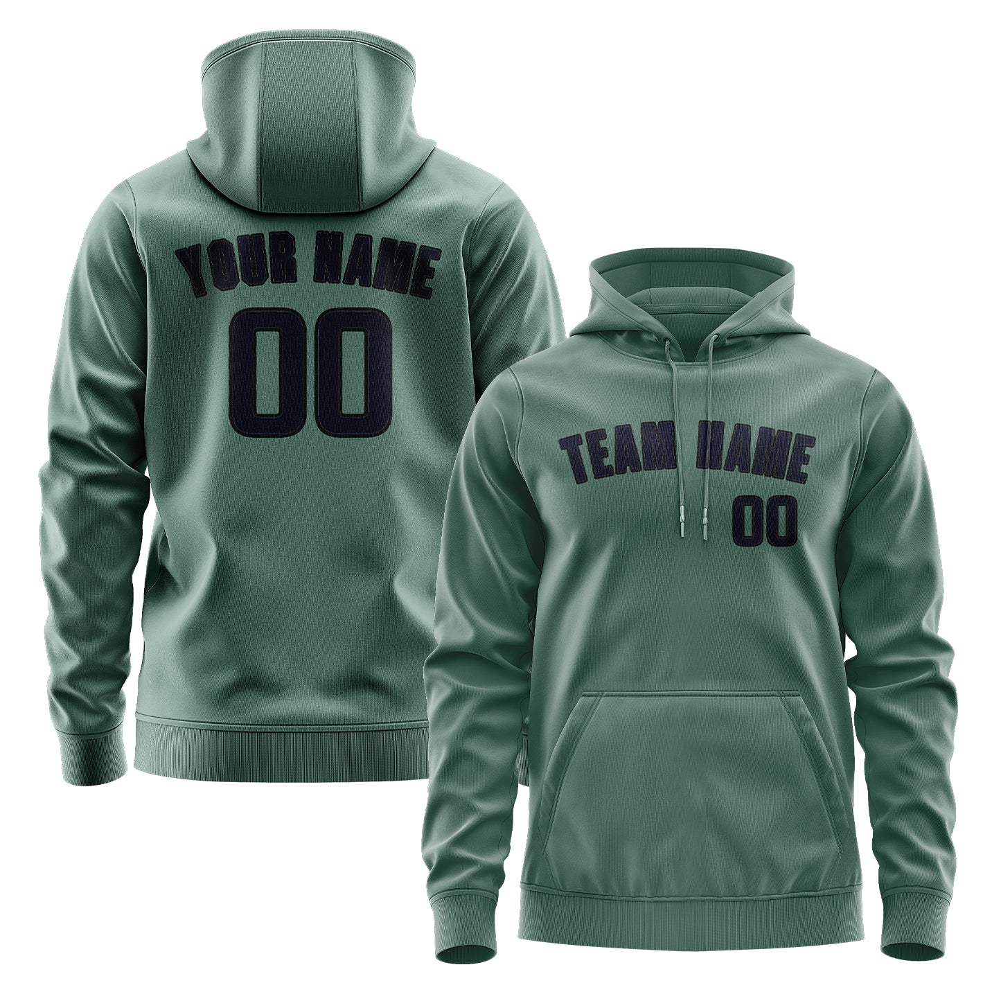 Maßgeschneidertes Blaugrün Stahlblau Hoodie