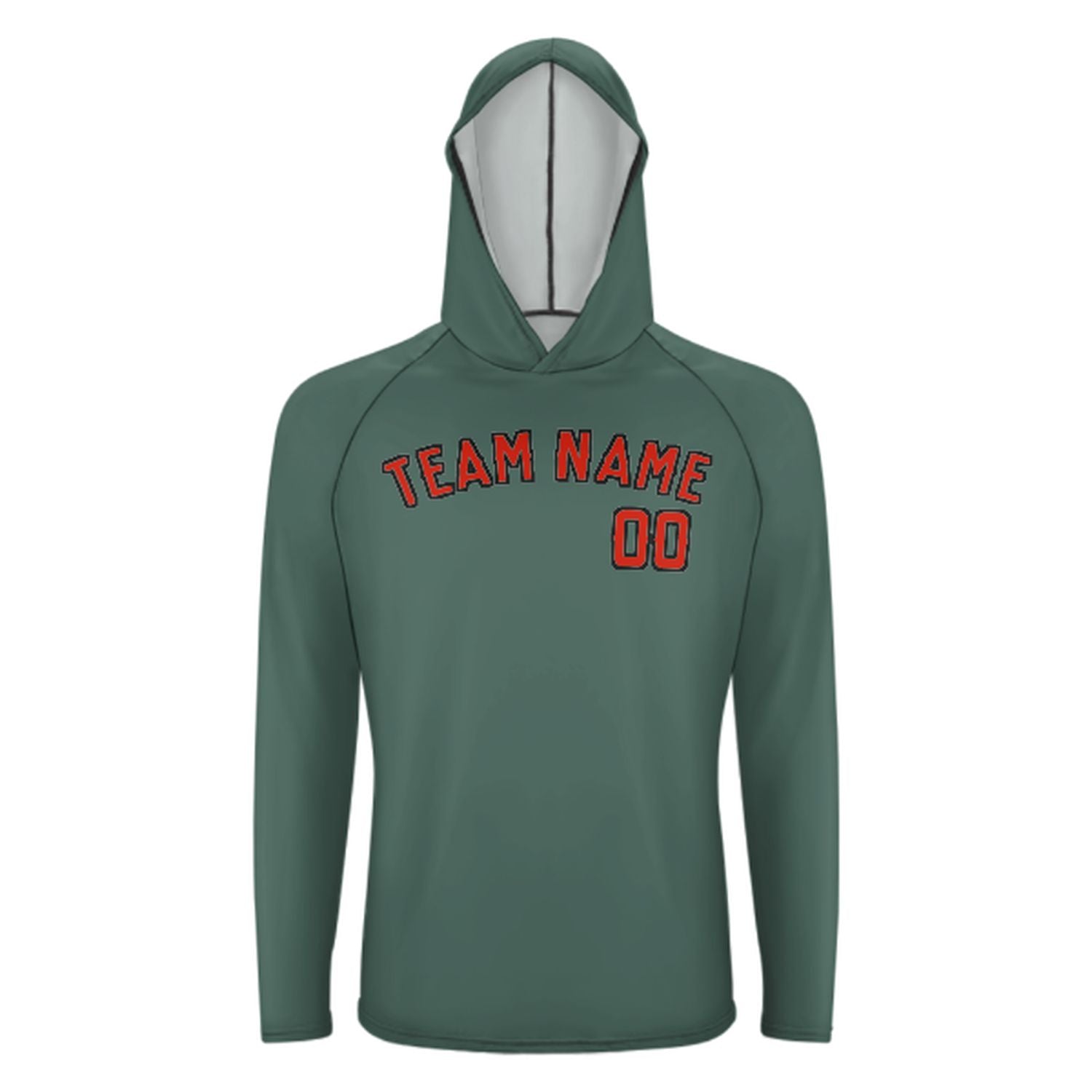 Na míru na míru modro-zelené oranžově červené UV-hoodie