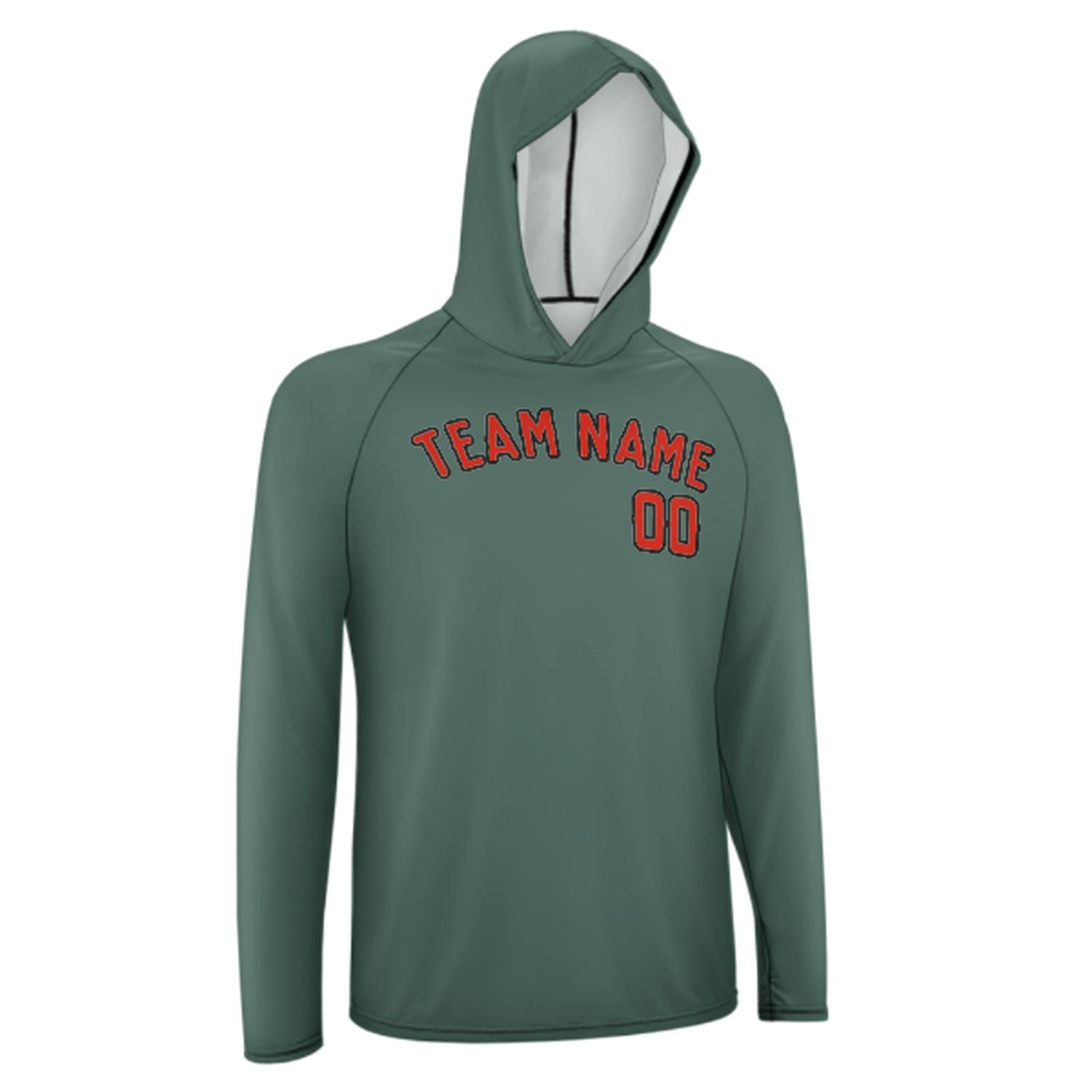 Na míru na míru modro-zelené oranžově červené UV-hoodie