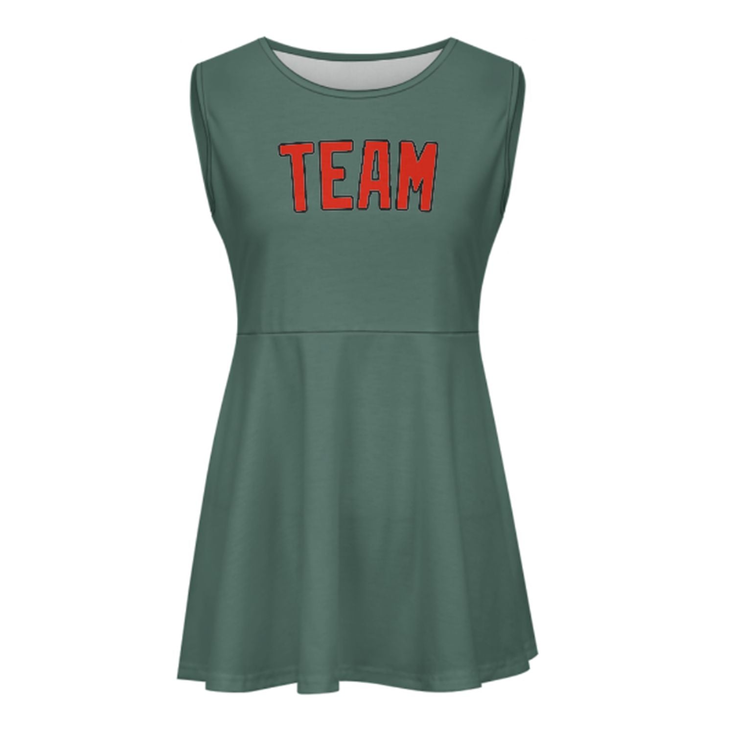 Abito da cheerleader rosso-arancio verde acqua fatto su misura