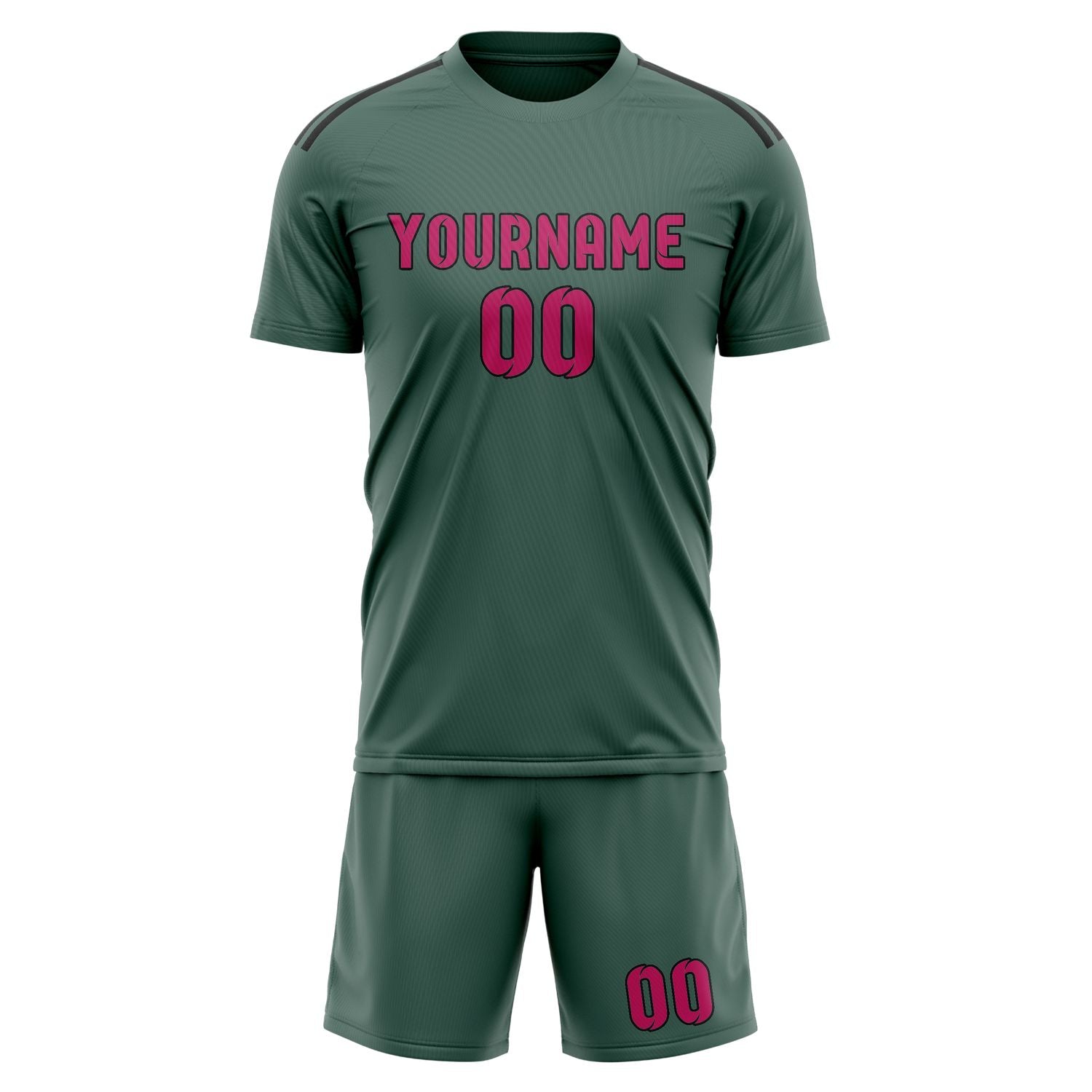 Maßgeschneidertes Professionelles Blaugrün Rosarot Fußballtrikot-Set