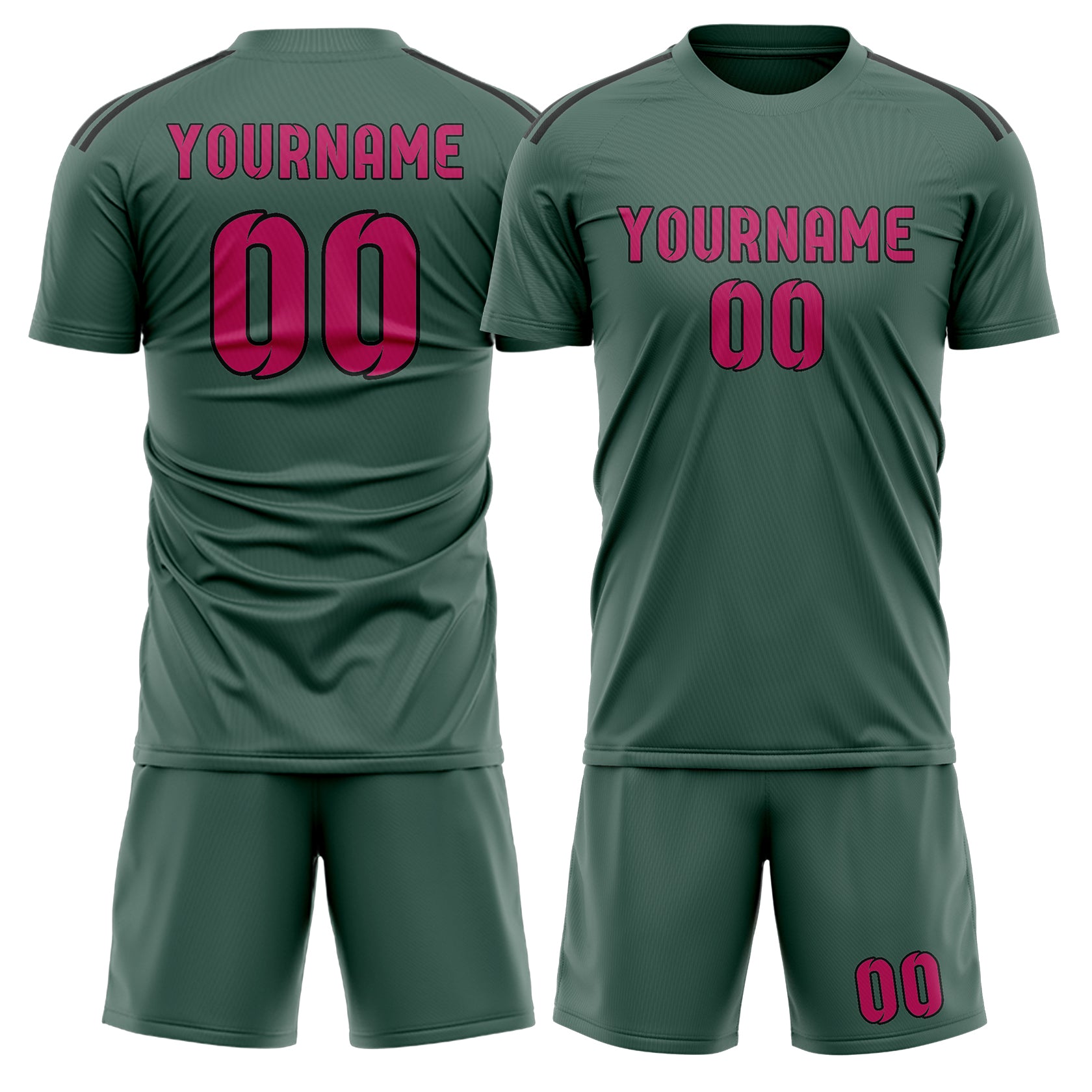 Maßgeschneidertes Professionelles Blaugrün Rosarot Fußballtrikot-Set