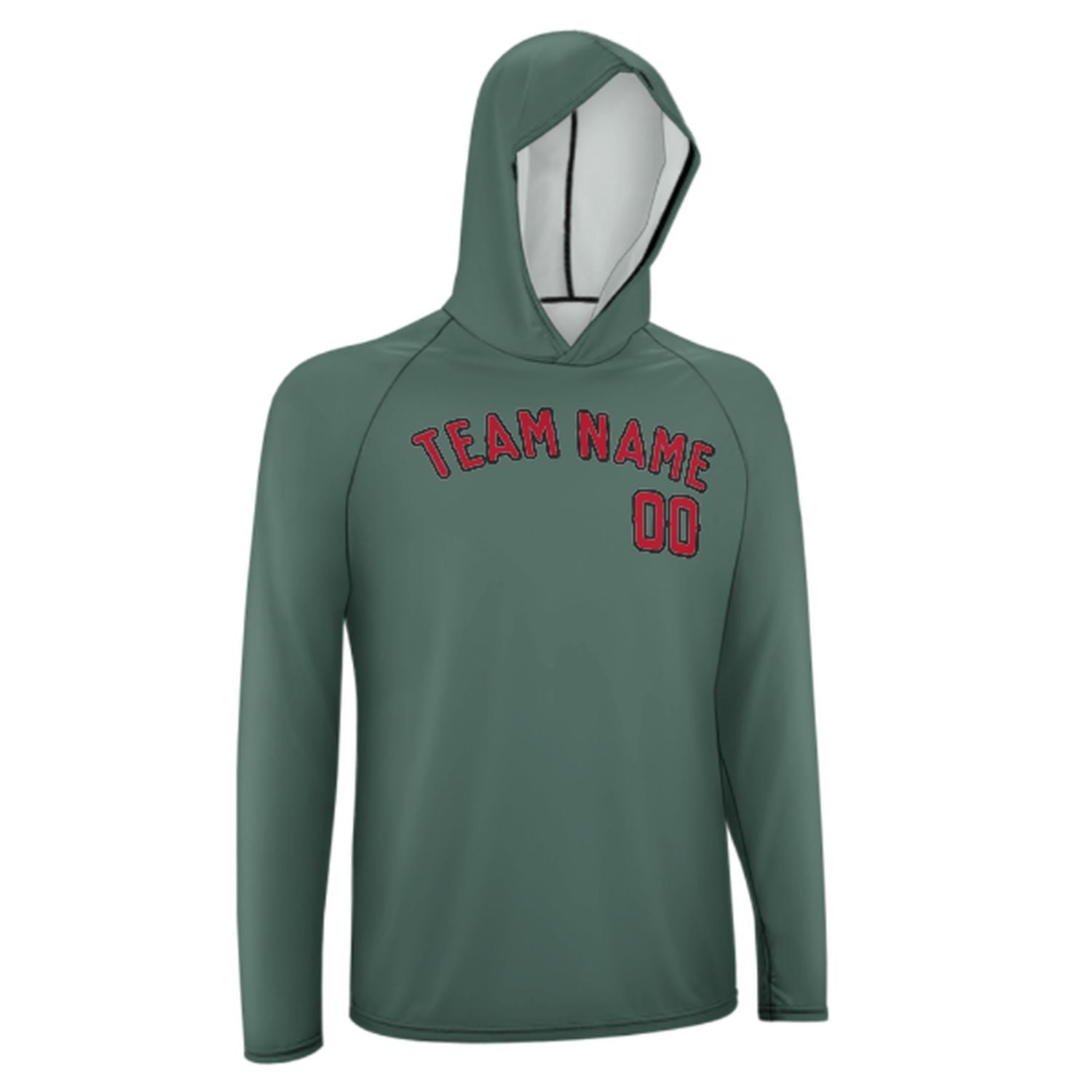 Na míru na míru modro-zelené červené UV-hoodie