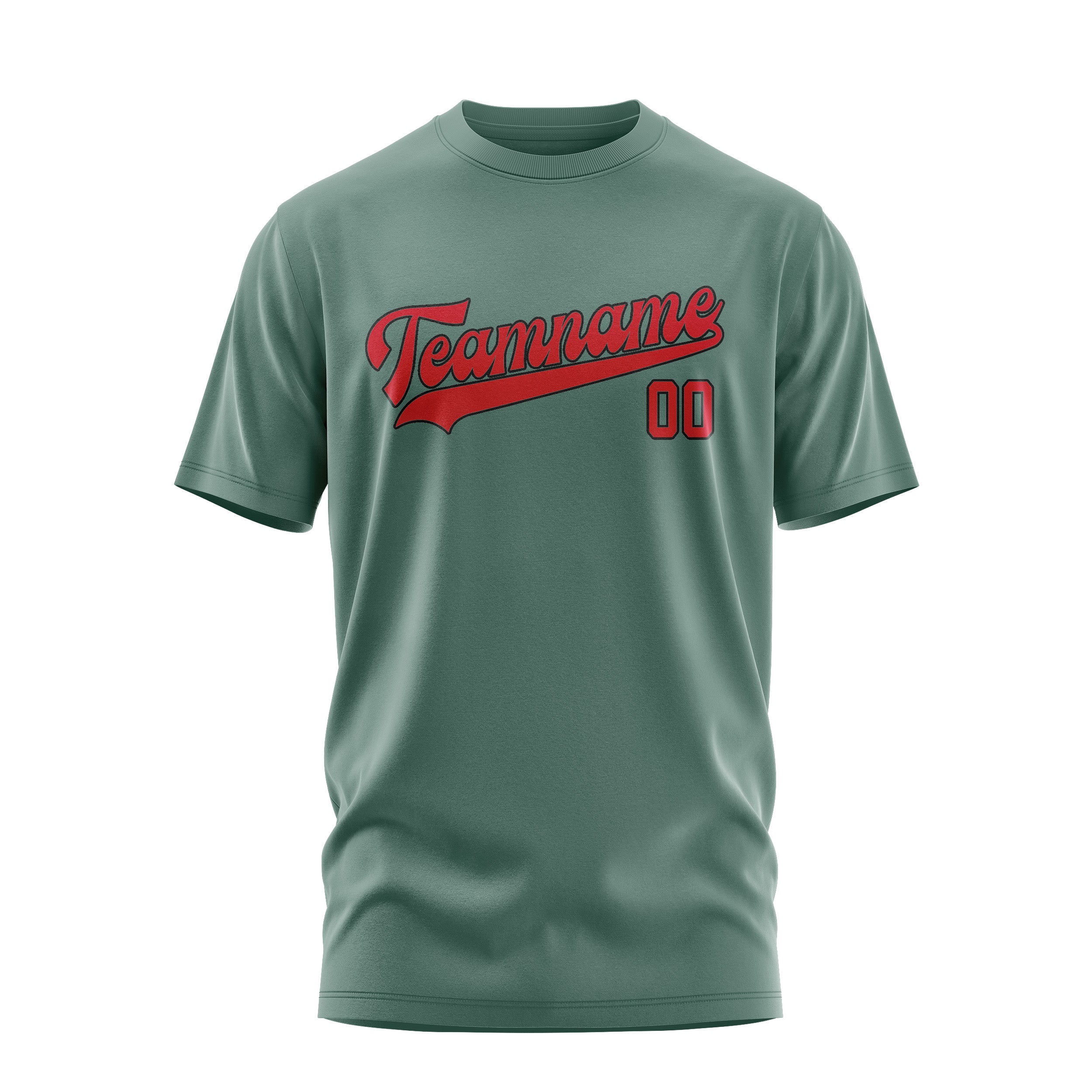 Maßgeschneidertes Blaugrün Rot T-Shirt