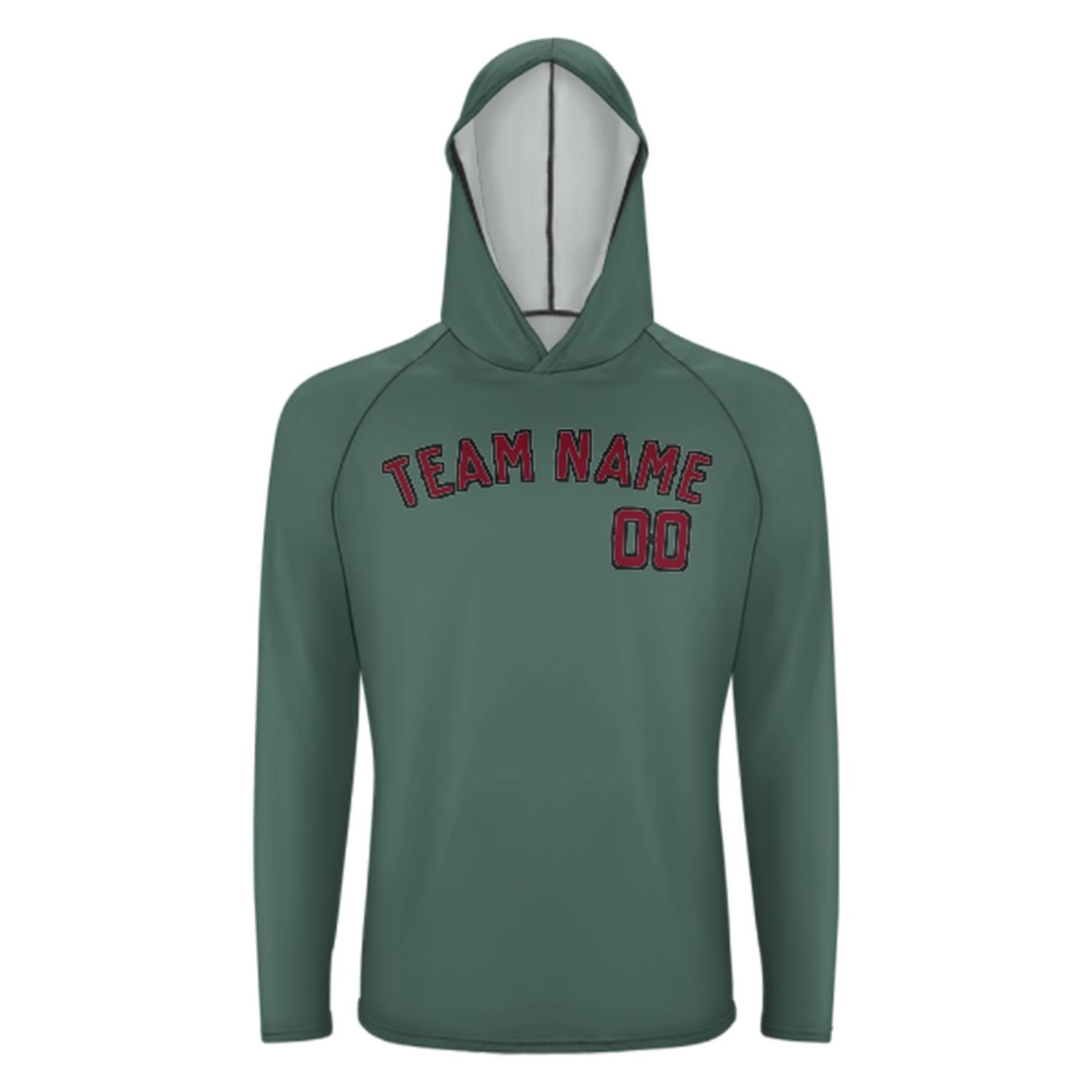 Na míru na míru modro-zelené karmesinrot UV-hoodie