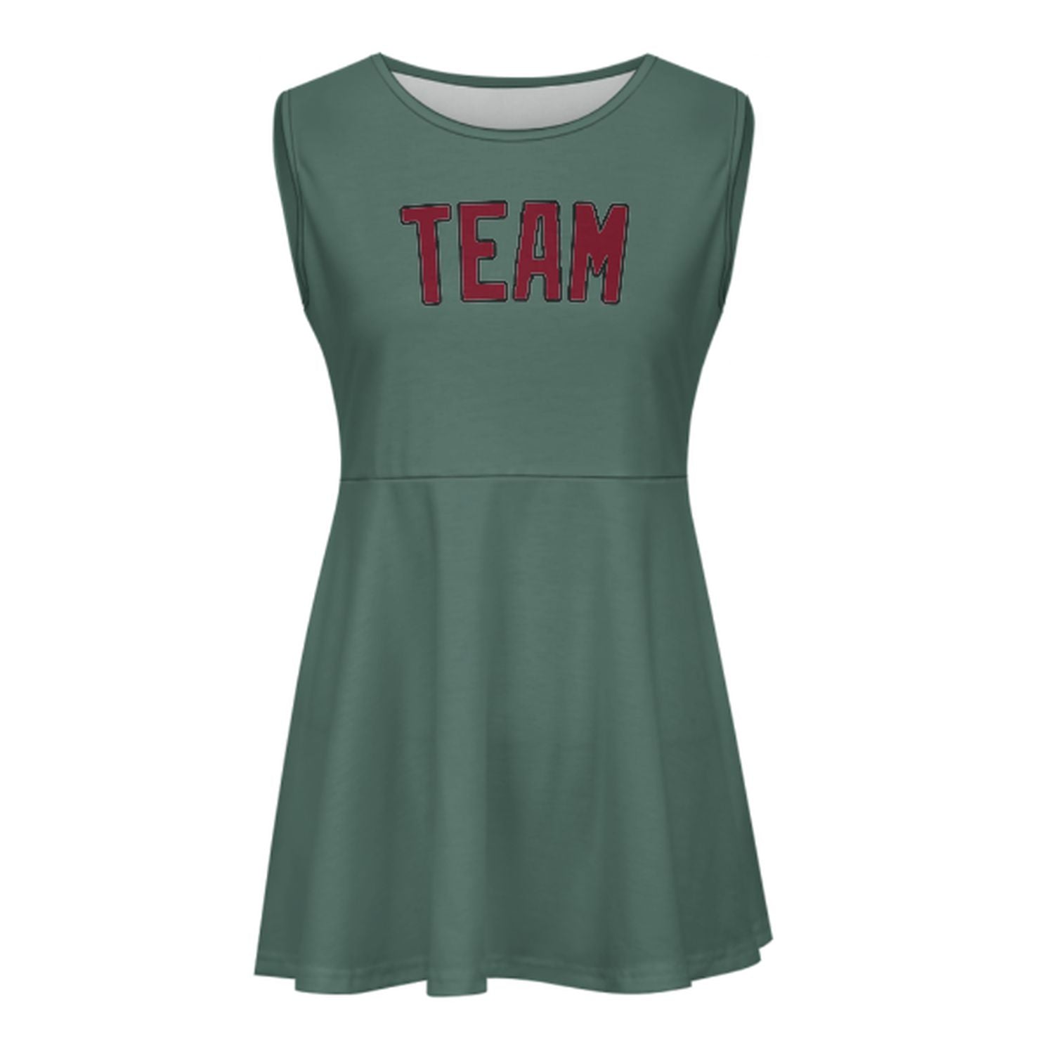 Abito da cheerleader color verde acqua e cremisi su misura