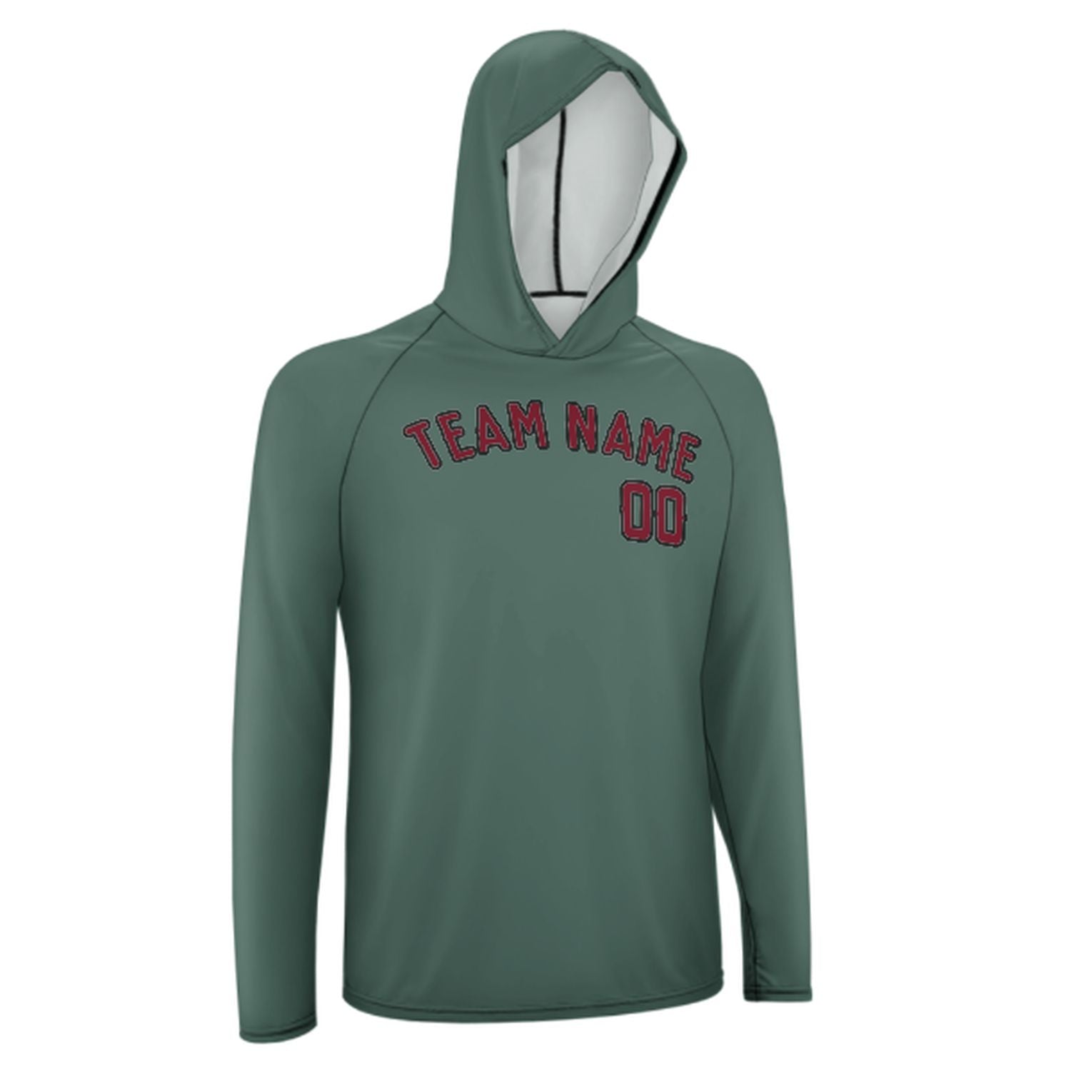Na míru na míru modro-zelené karmesinrot UV-hoodie