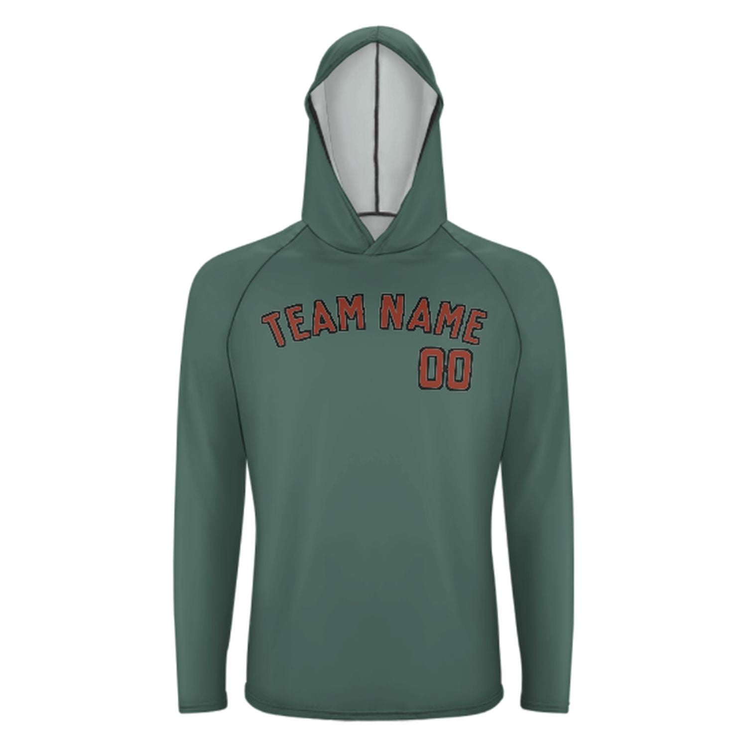 Na míru modro-zelené korálové červené UV-hoodie