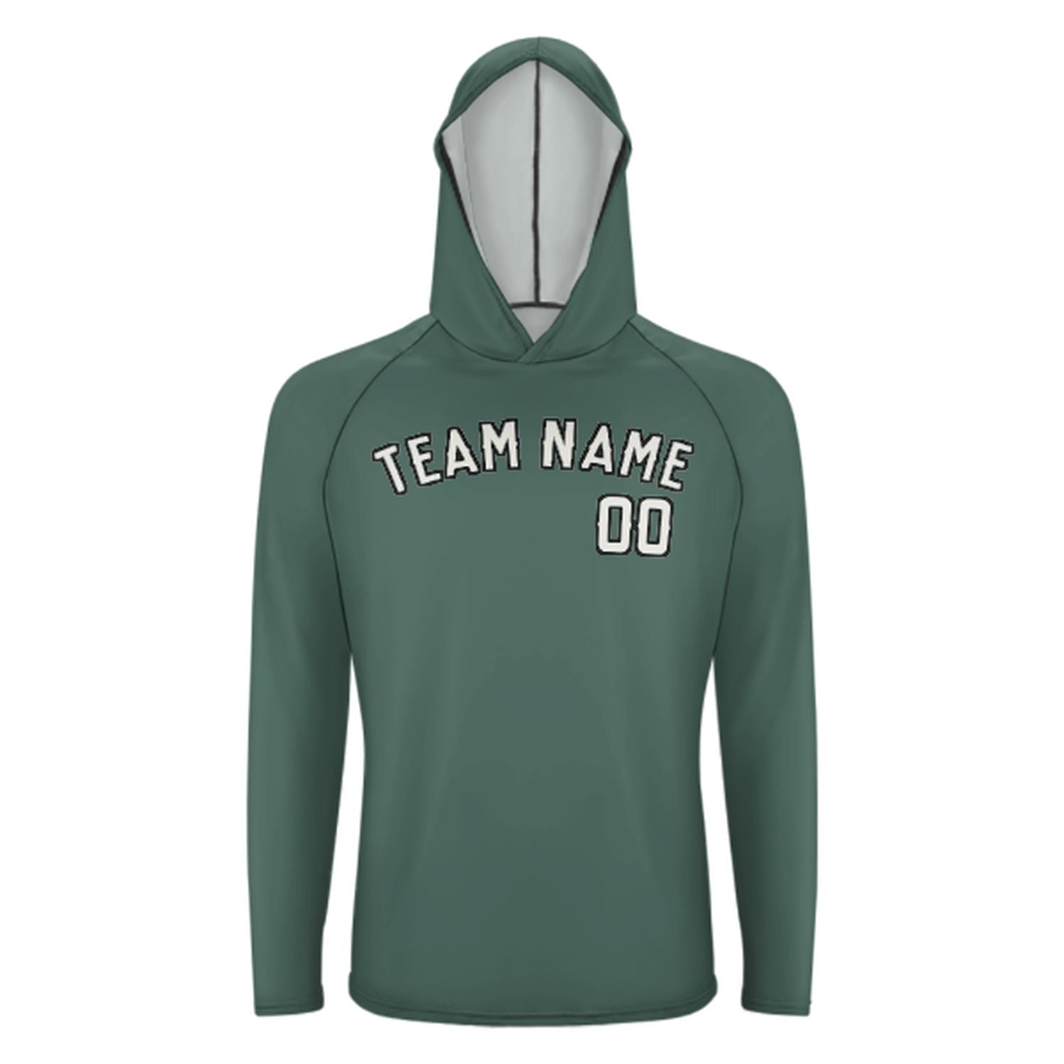Na míru na míru modrozelená bílá UV-hoodie