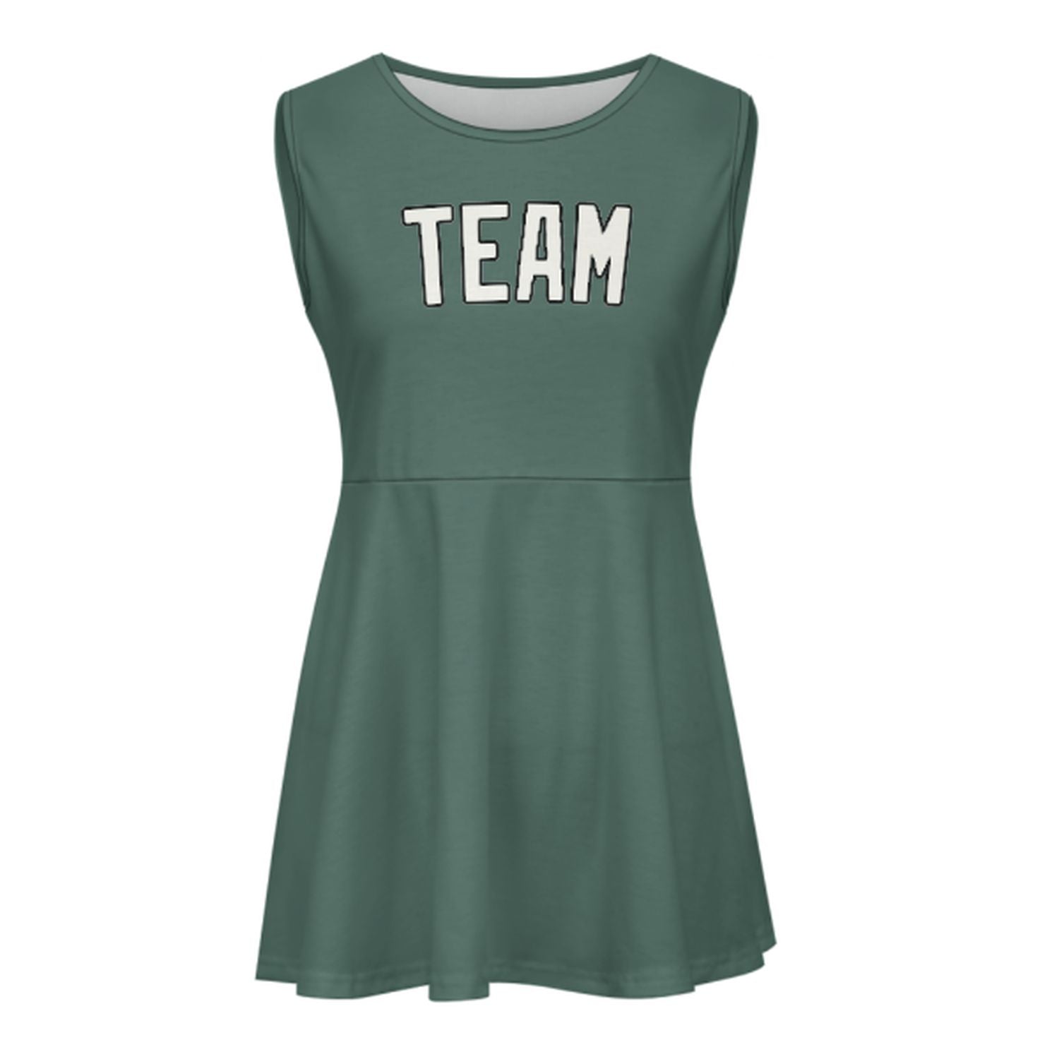 Abito da cheerleader bianco-verde acqua personalizzato