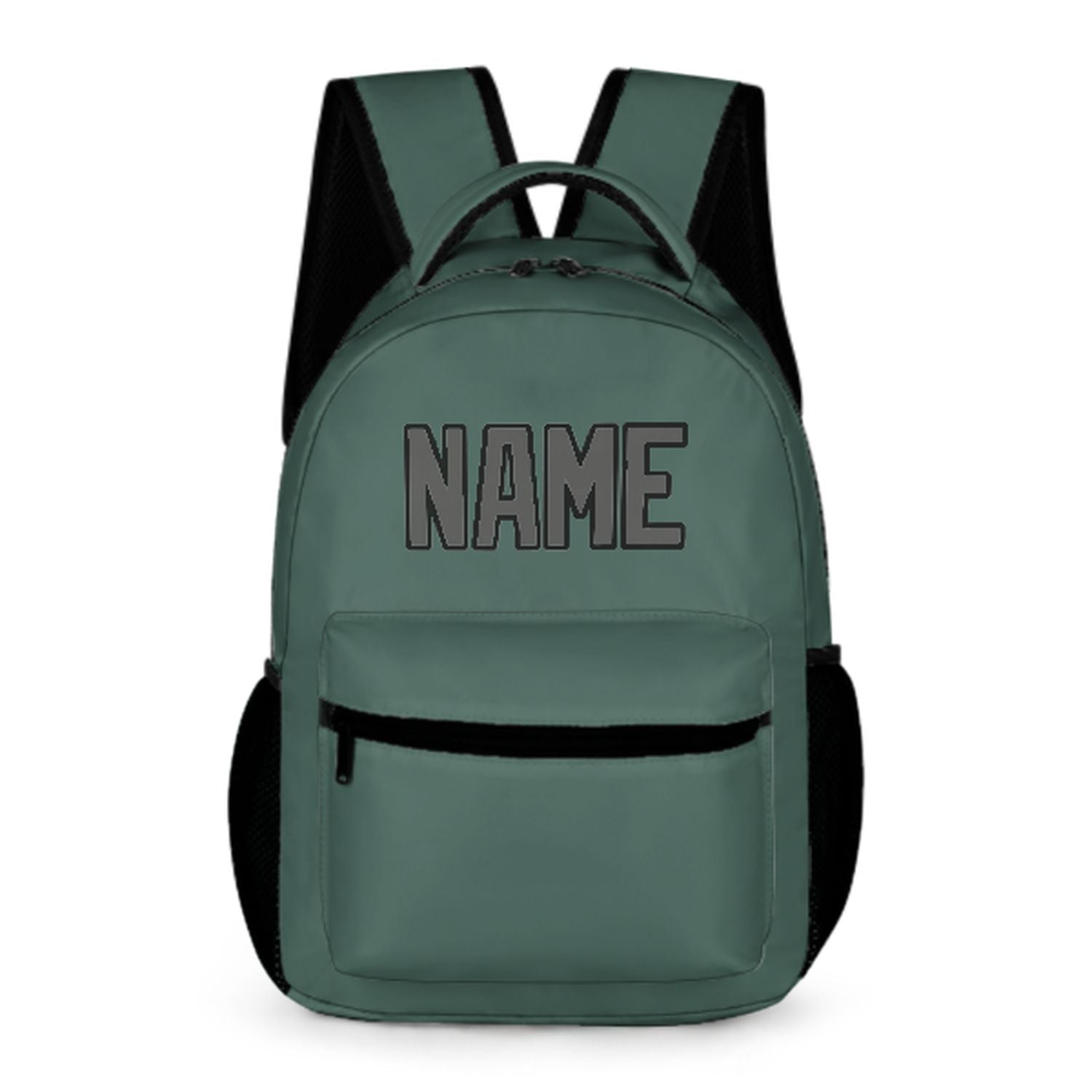 Zaino per bambini grigio scuro verde acqua personalizzato
