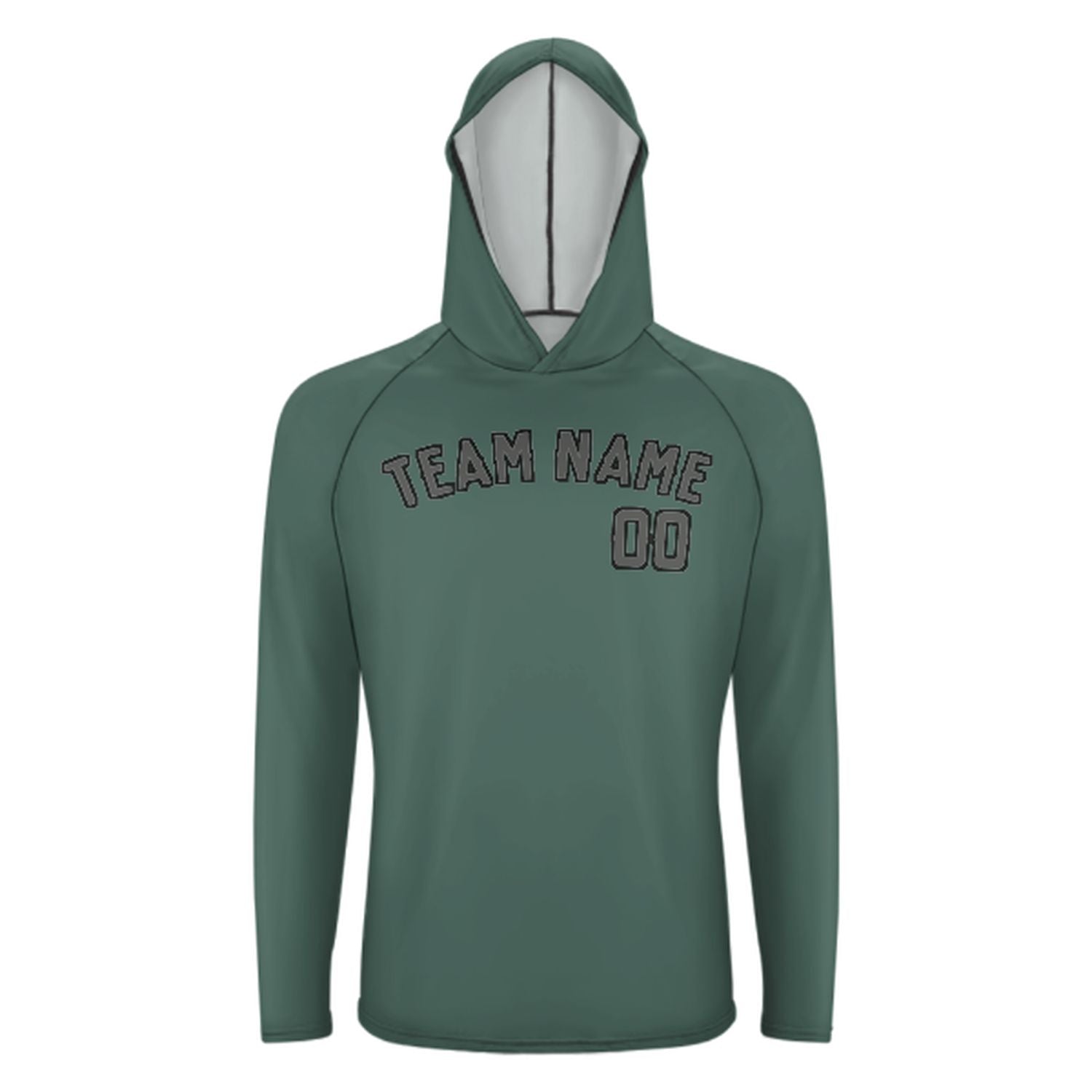 Na míru na míru modrozelená tmavě šedá UV-hoodie